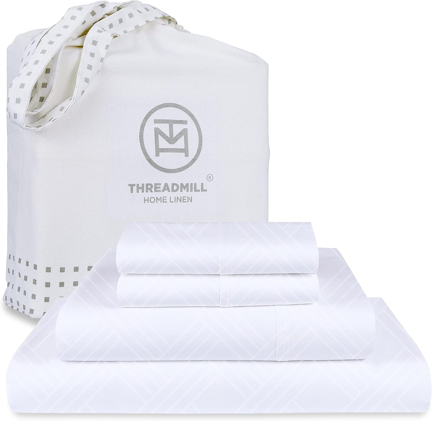 Threadmill Luxury 800 Thread Count Queen 100% Cotton Sheets - Light Grey Sateen Weave Bed-Sheets, Better Than Egyptian Cotton,4 Pc Solid Soft Bed Set, Fits 16" Deep Pocket