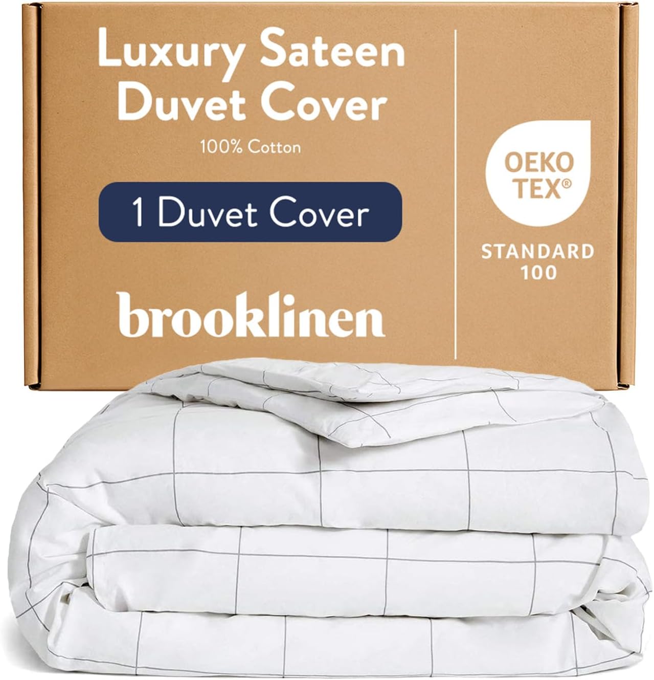 Brooklinen Luxury Sateen Duvet Cover - 100% Cotton, Full/Queen Size in White with Extra-Long Corner Ties and Button Closure | Best Luxury Sheets
