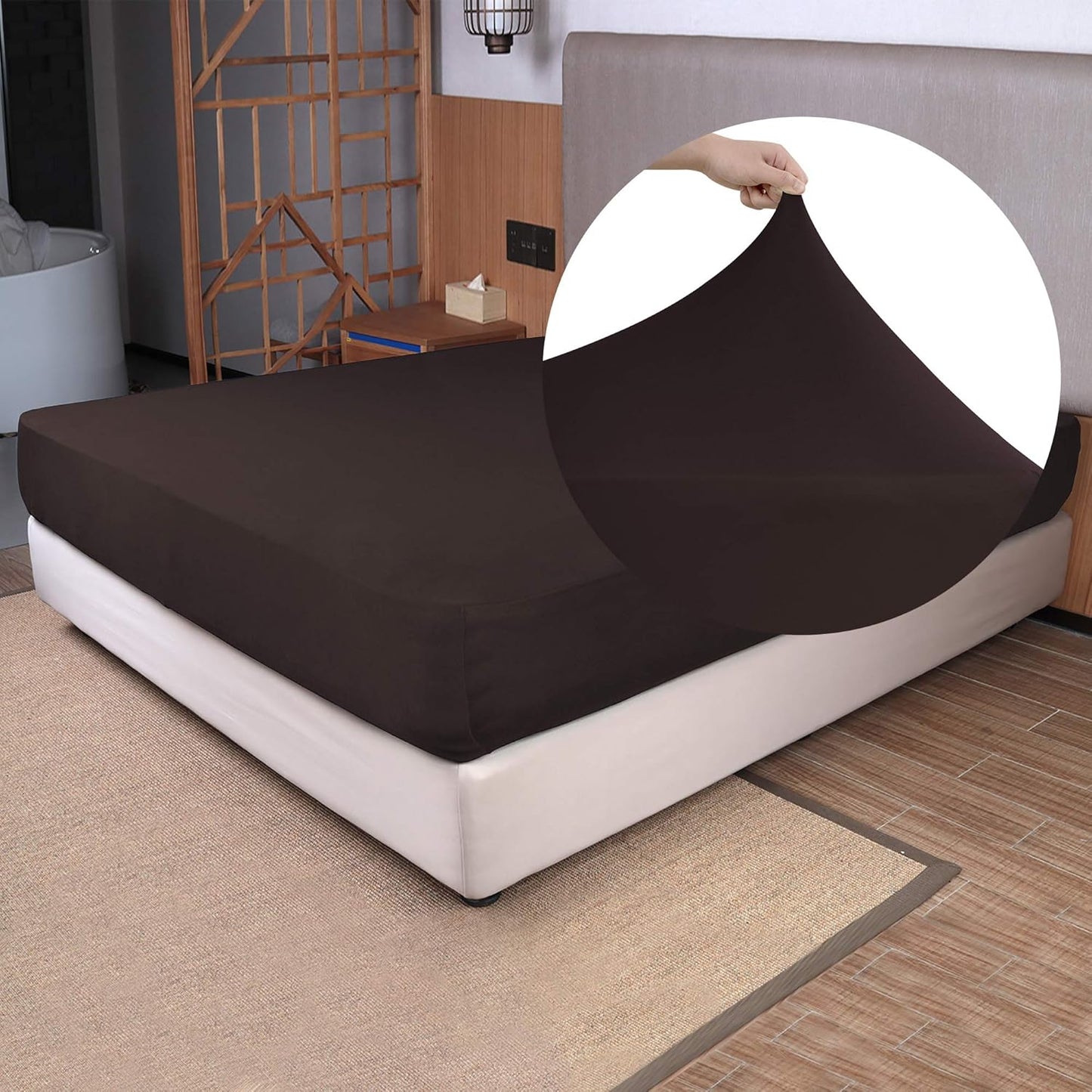 Soft Stretch Full Size Fitted Sheet Only - Jersey Knit, 4-Way Stretchy Snug Fit, Wrinkle Free & Stay in Place, No More Slipping Off for Mattress, Soft & Comfortable - White, Full
