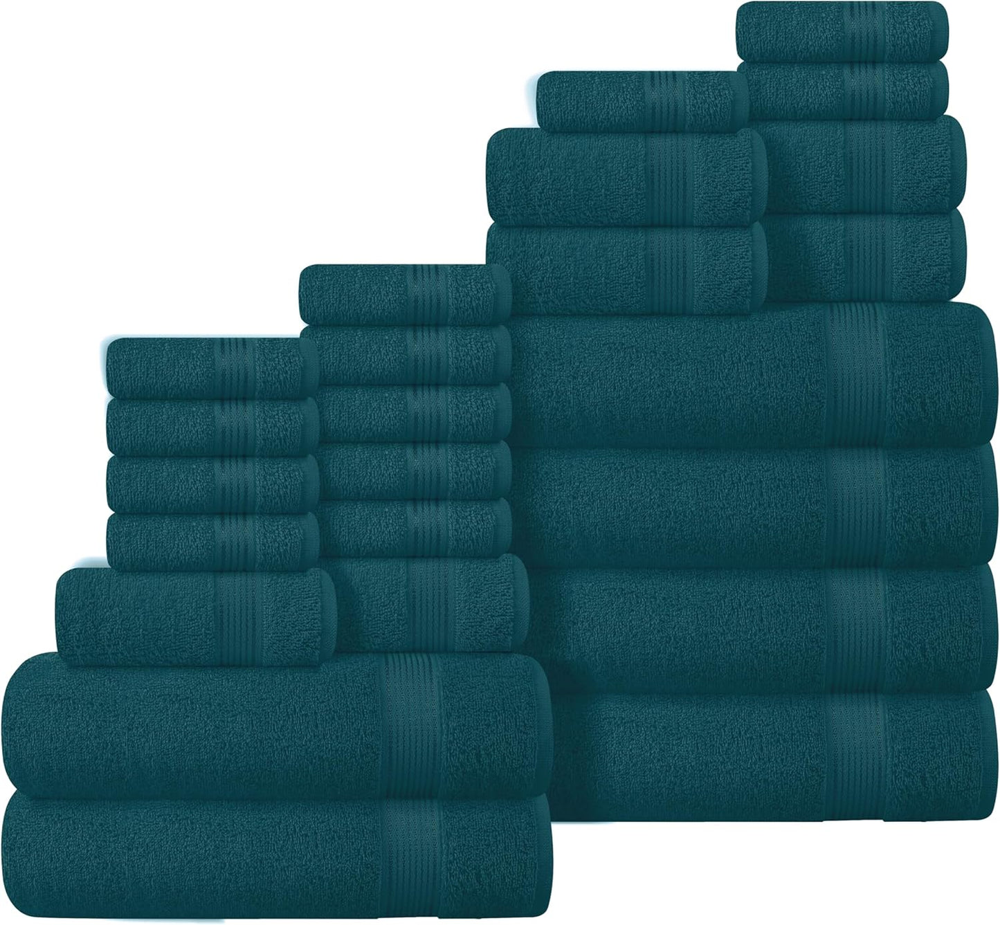 Belizzi Home Ultra Soft 3 Pack Cotton Towel Set, Contains a Bath Towel 28x55 inch, a Hand Towel 16x24 inch & a Wash Coth 12x12 inch, Ideal Everyday use, Compact & Lightweight - Black