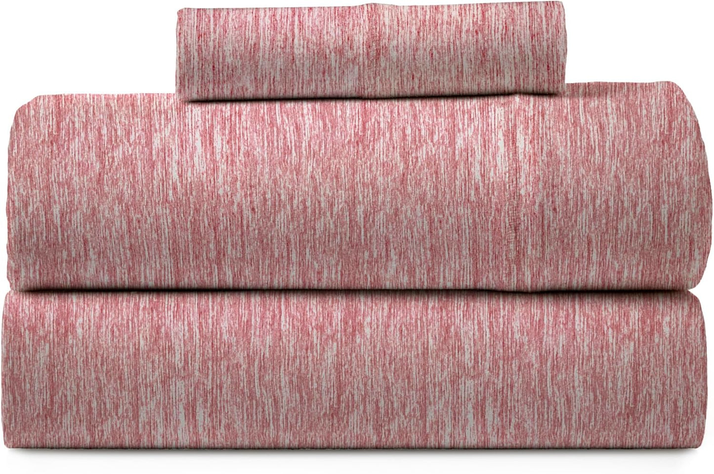 Road Trip America Jersey Knit Sheet Set - 4 Pieces Queen Cotton Sheets Set - Soft Cozy Stretchy Knit Bed Linen (Oatmeal, Queen)