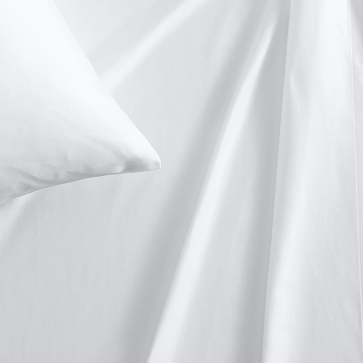 Vera Wang - King Sheet Set, Luxury Sateen Cotton Bedding, 800 Thread Count, Soft & Smooth Home Decor (White,4 pcs, King)