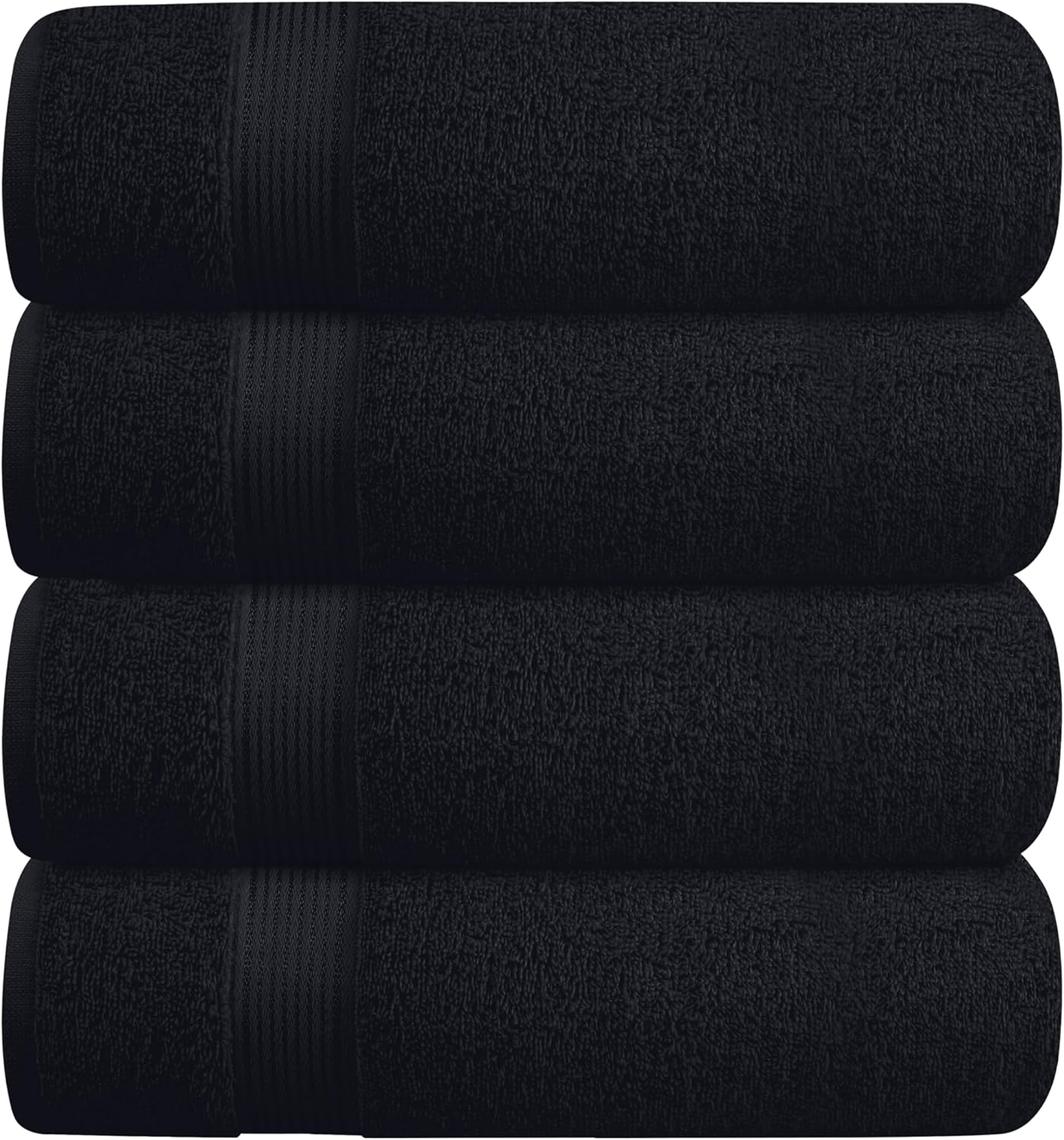 Belizzi Home Ultra Soft 3 Pack Cotton Towel Set, Contains a Bath Towel 28x55 inch, a Hand Towel 16x24 inch & a Wash Coth 12x12 inch, Ideal Everyday use, Compact & Lightweight - Black