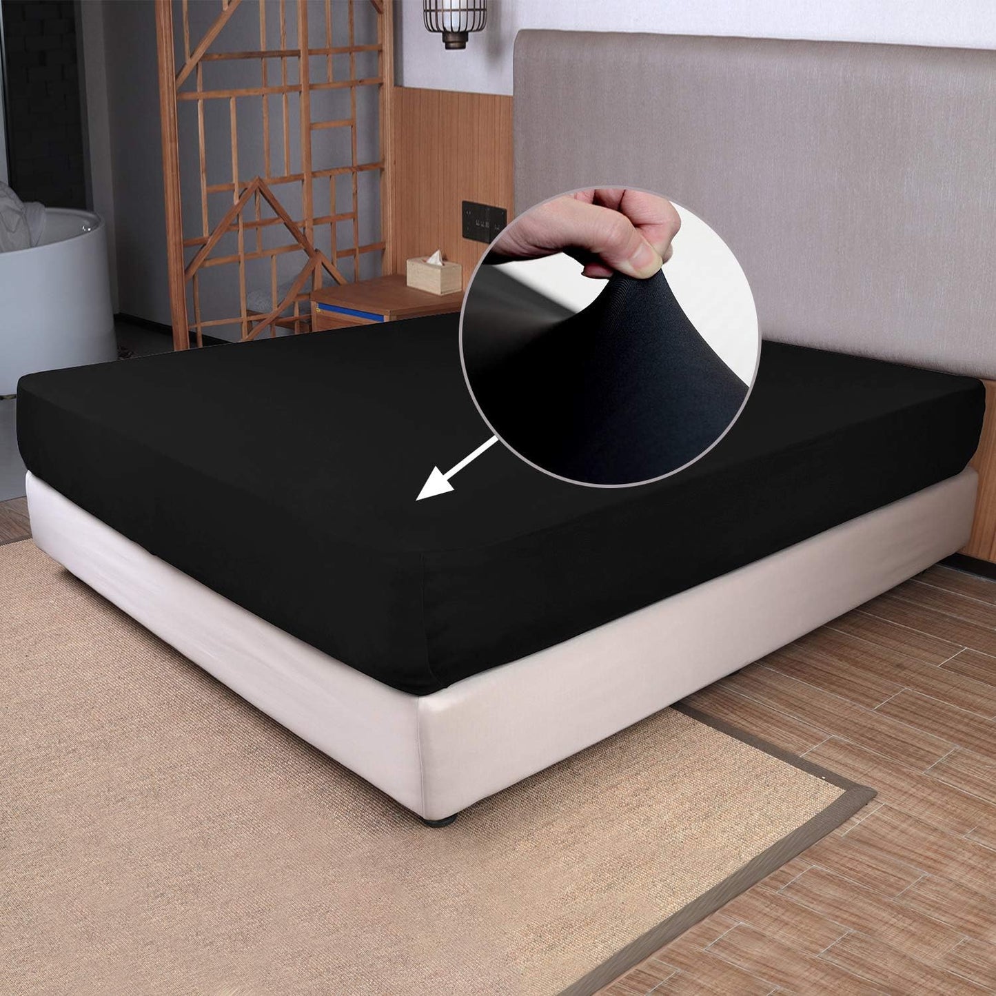 Soft Stretch Full Size Fitted Sheet Only - Jersey Knit, 4-Way Stretchy Snug Fit, Wrinkle Free & Stay in Place, No More Slipping Off for Mattress, Soft & Comfortable - White, Full