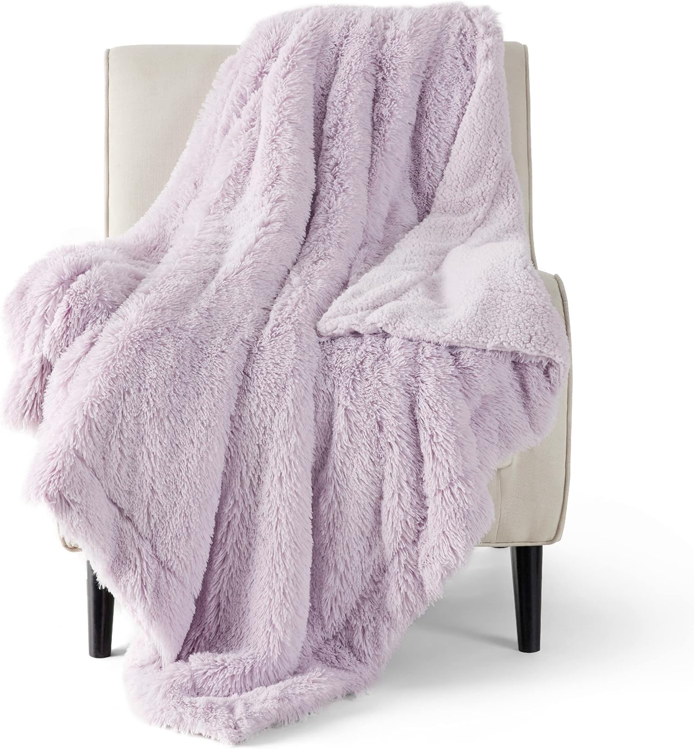 Bedsure Fluffy Throw Blanket Gifts for Women Men, Soft Fleece Sherpa Cozy Fuzzy Plush Warm Minky Thick Faux Fur Throw for Couch, Bed, Home Living Room Decor Bedroom Blanket Gifts for Mom Dad, Grey