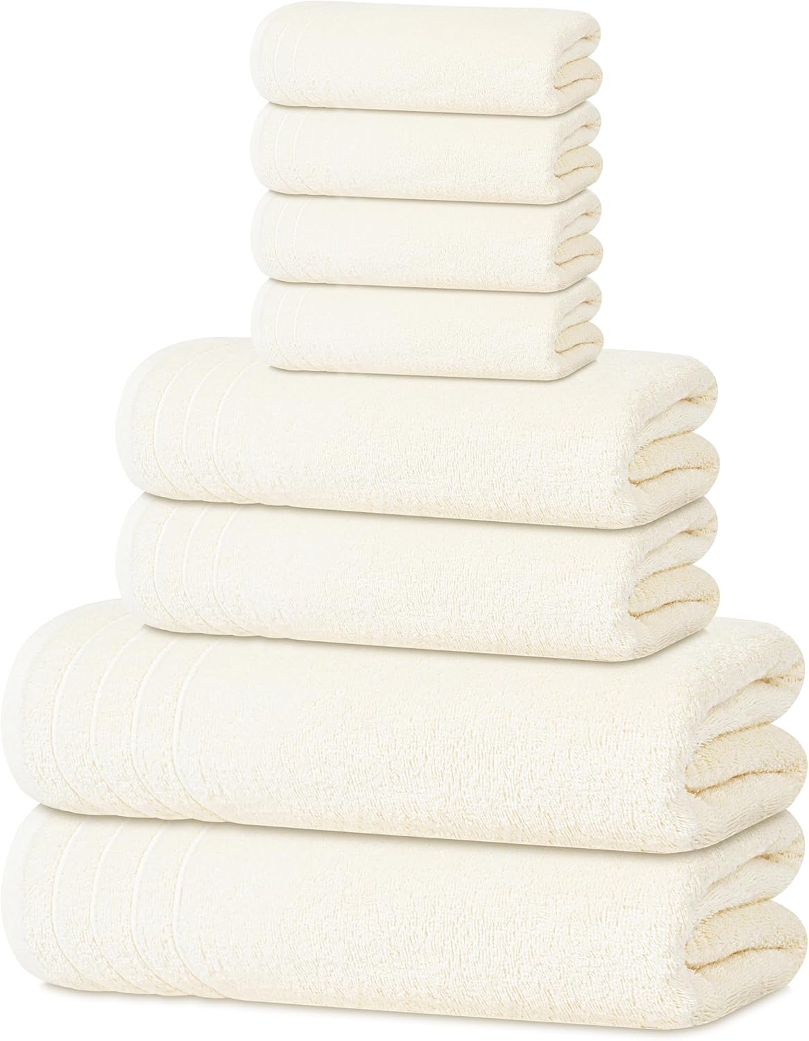 Tens Towels Pack of 8 Towels Set, 2 Extra Large Bath, 2 Hand, 4 Washcloths, 100% Cotton, Lighter Weight, Quicker to Dry, Super Absorbent, Perfect for Bathroom, Dark Grey