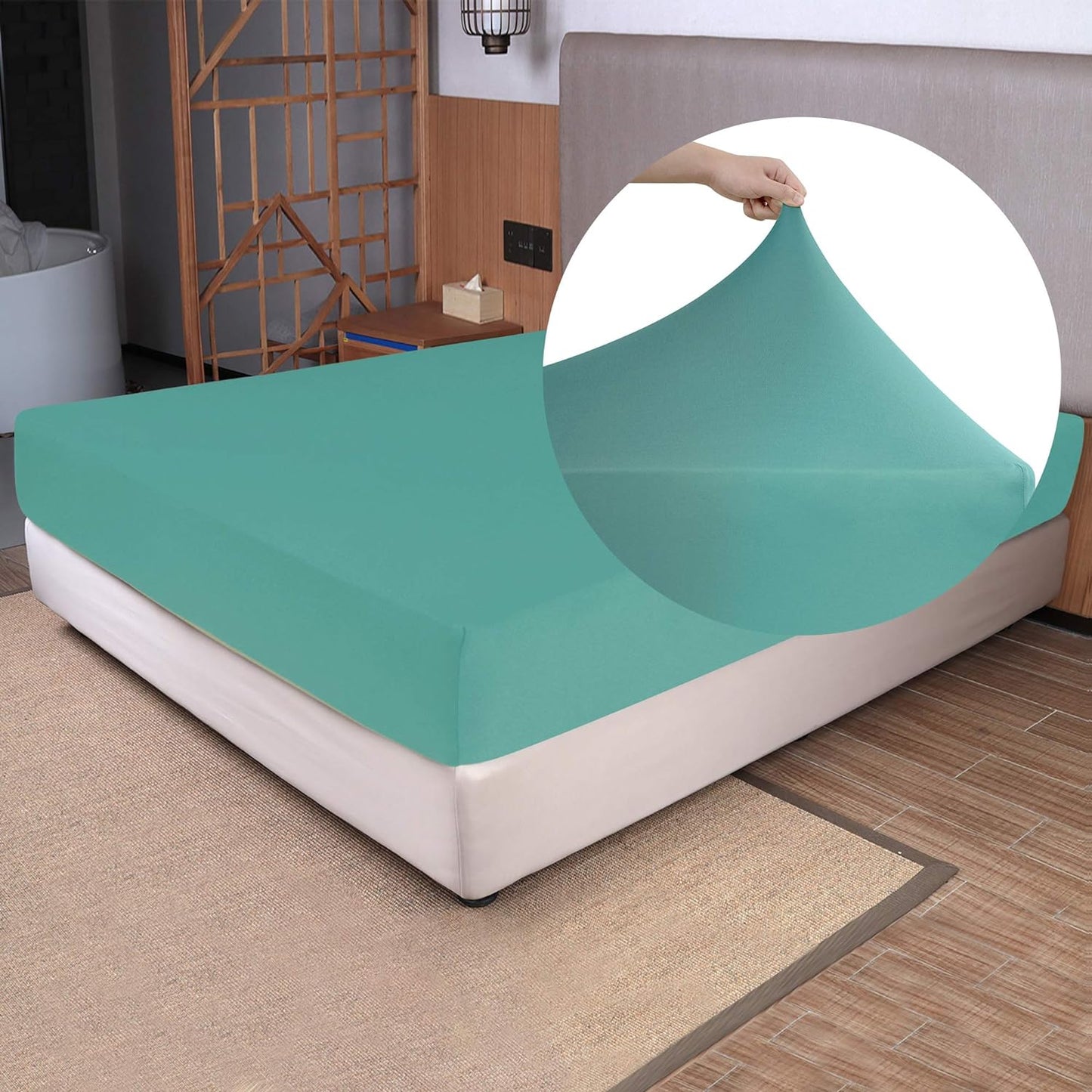 Soft Stretch Full Size Fitted Sheet Only - Jersey Knit, 4-Way Stretchy Snug Fit, Wrinkle Free & Stay in Place, No More Slipping Off for Mattress, Soft & Comfortable - White, Full