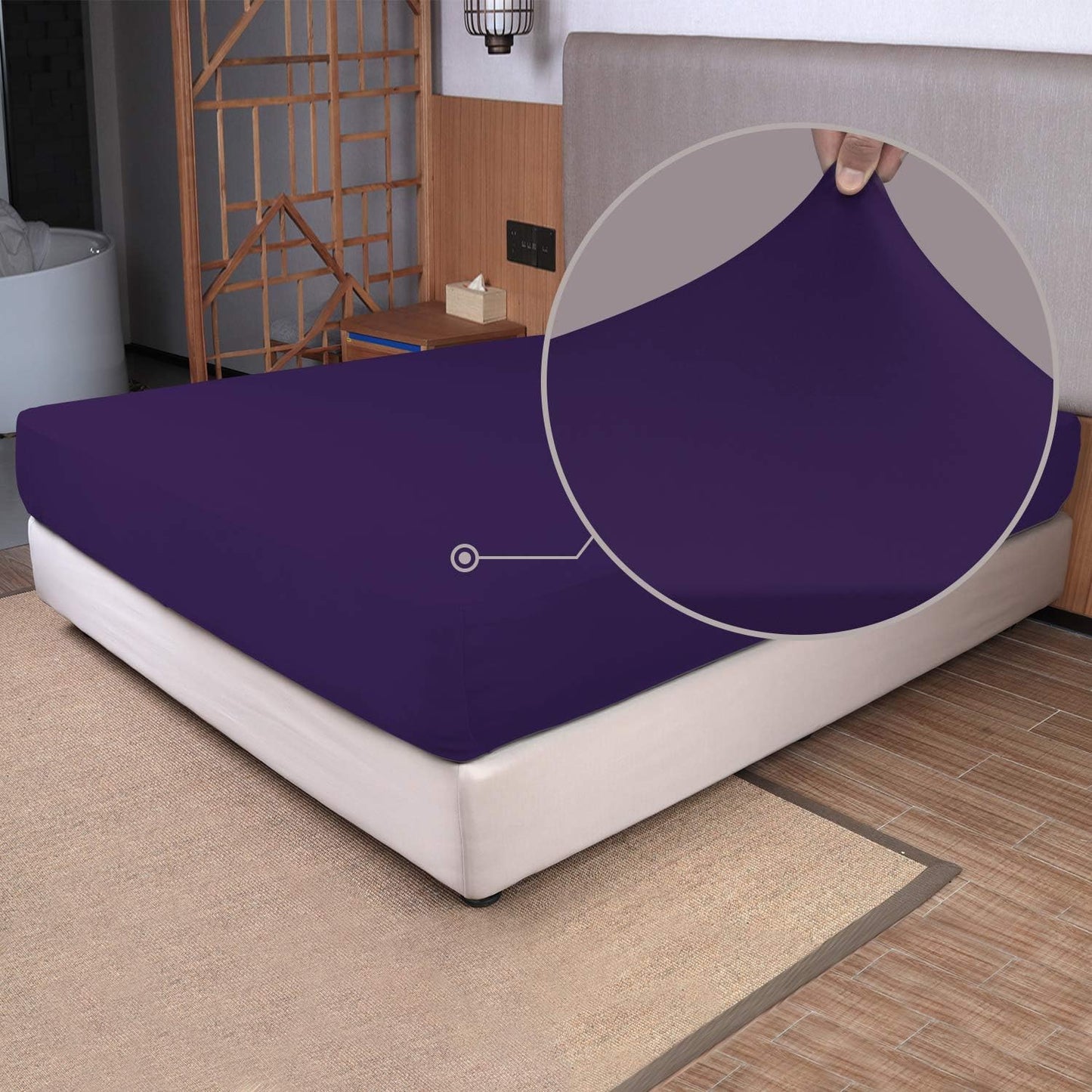 Soft Stretch Full Size Fitted Sheet Only - Jersey Knit, 4-Way Stretchy Snug Fit, Wrinkle Free & Stay in Place, No More Slipping Off for Mattress, Soft & Comfortable - White, Full