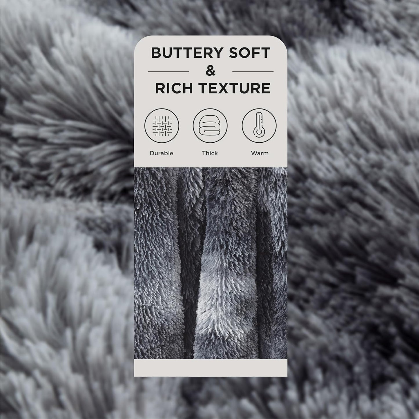 Bedsure Fluffy Throw Blanket Gifts for Women Men, Soft Fleece Sherpa Cozy Fuzzy Plush Warm Minky Thick Faux Fur Throw for Couch, Bed, Home Living Room Decor Bedroom Blanket Gifts for Mom Dad, Grey