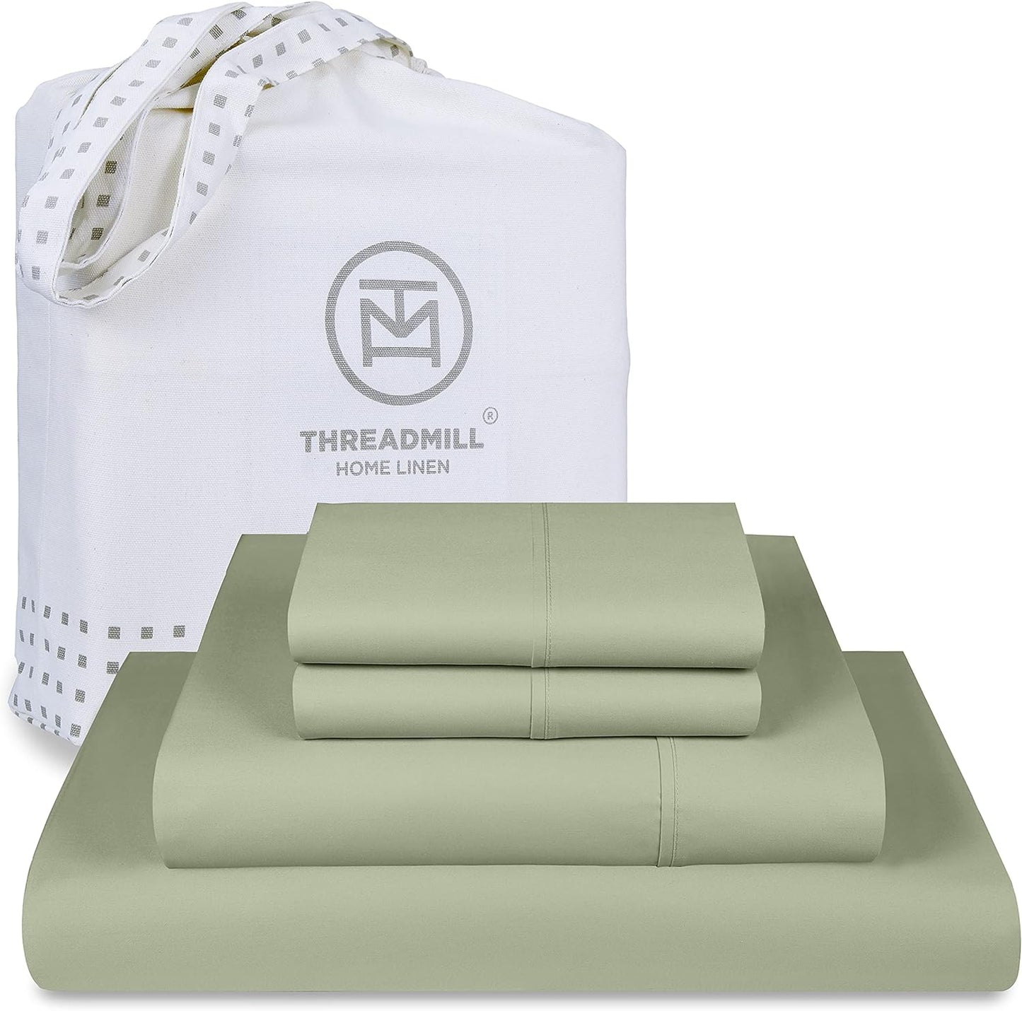 Threadmill Luxury 800 Thread Count King 100% Cotton Sheets - Hotel White Sateen Weave Bed-Sheets, Better Than Egyptian Cotton, 4 Pc Solid Soft Bed Set, Fits 16" Deep Pocket