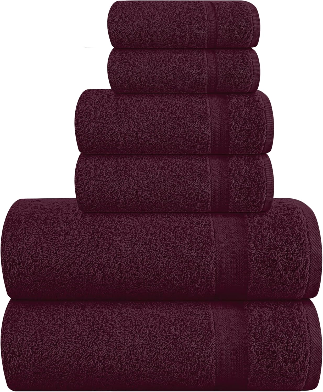6 Piece Towel Set, 100% Combed Cotton - 2 Bath Towels, 2 Hand Towels, 2 Wash Cloths - 500 GSM Luxury Hotel Quality Ultra Soft Highly Absorbent Towel Set for Bathroom - Tan