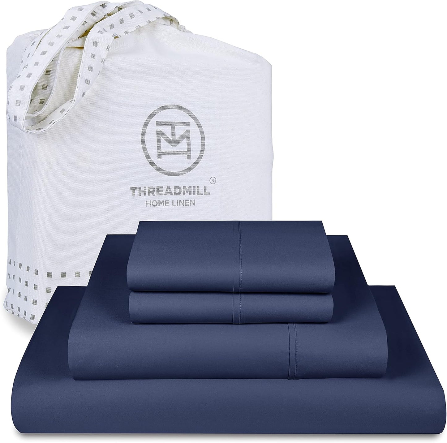 Threadmill Luxury 800 Thread Count Queen 100% Cotton Sheets - Light Grey Sateen Weave Bed-Sheets, Better Than Egyptian Cotton,4 Pc Solid Soft Bed Set, Fits 16" Deep Pocket
