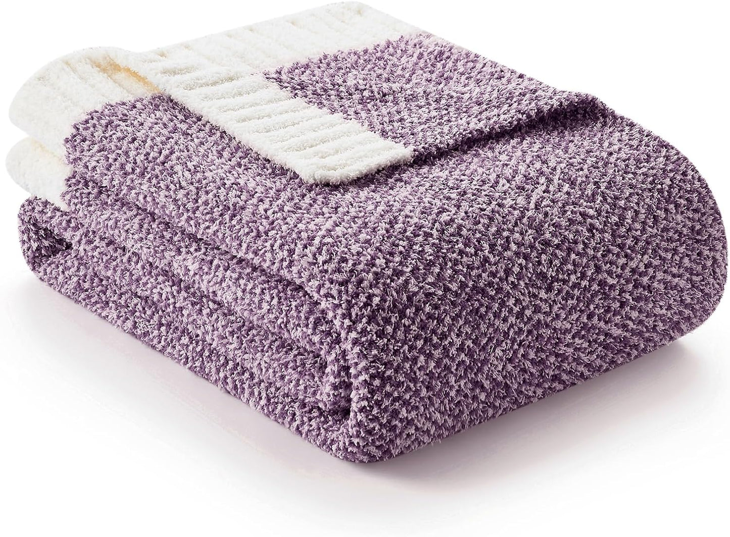 Snuggle Sac Heather Taupe Throw Blanket for Couch, Reversible Super Soft Knitted Blankets Warm Cozy Knit Fuzzy Plush Lightweight Throws for Sofa, Bed, Camping, Picnic, Taupe, 50x60 inches