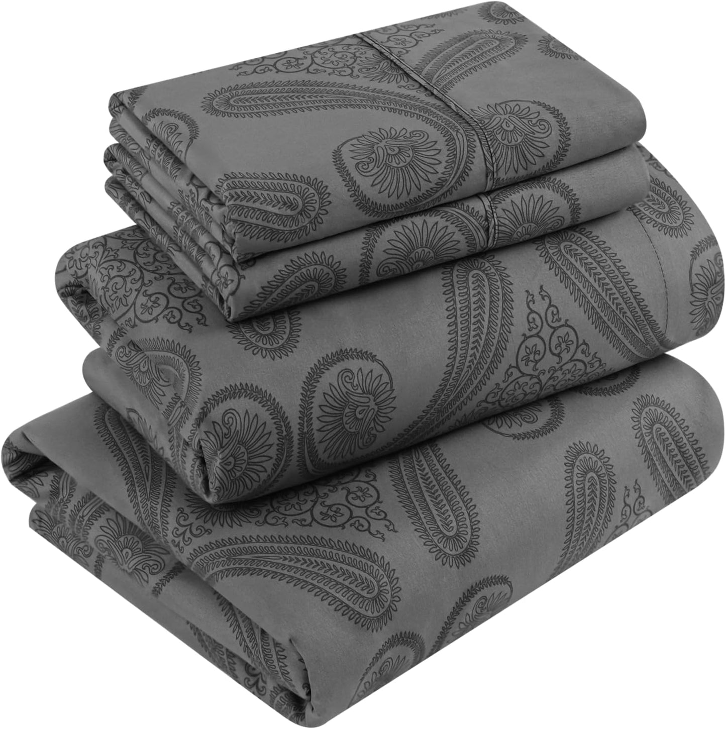 Utopia Bedding Queen Sheet Set – Brushed Microfiber – Ultra Soft Bed Sheets for Queen Size Bed Set – Deep Pocket, Wrinkle & Fade Resistant – Includes 1 Fitted, 1 Flat, 2 Pillowcases (Grey)