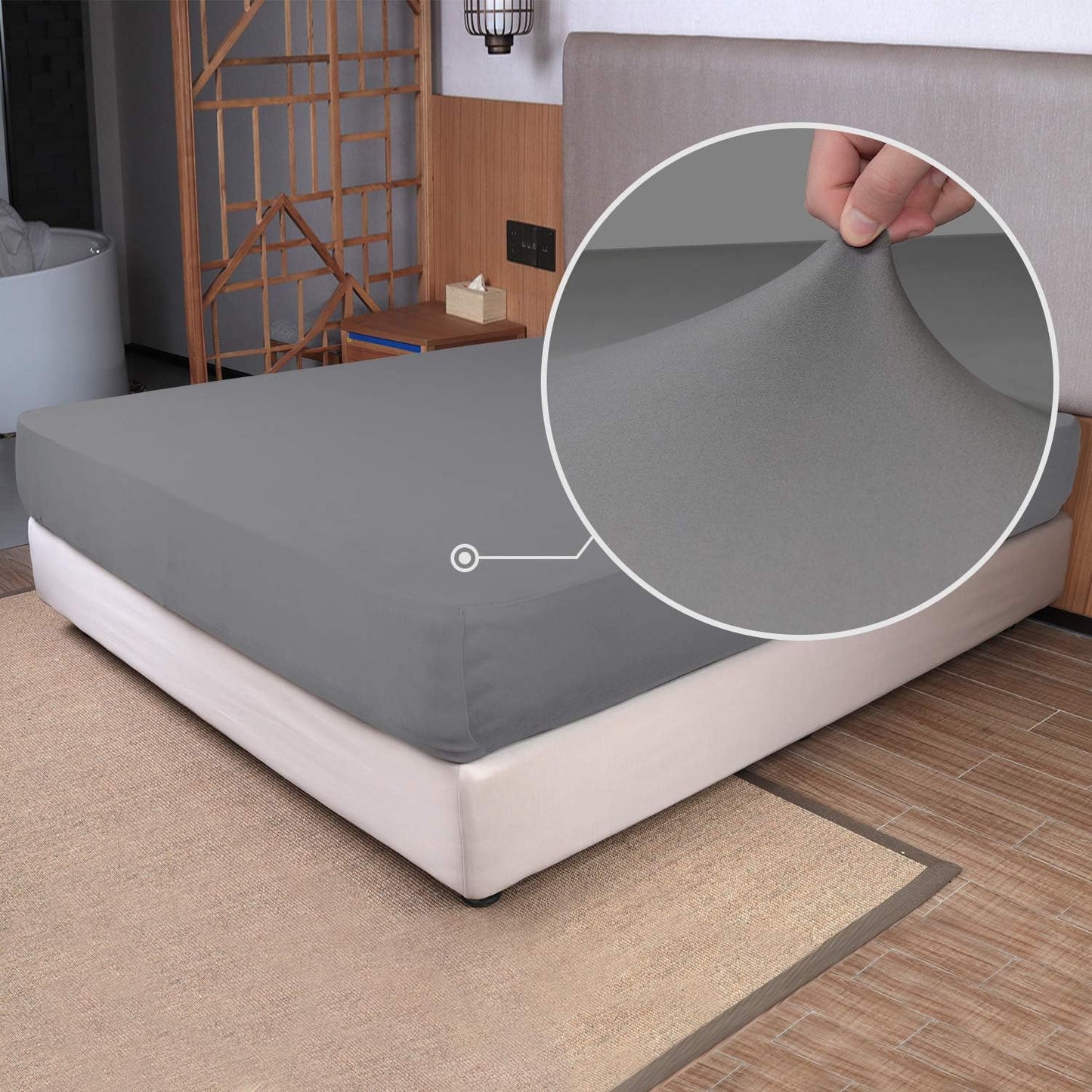Soft Stretch Full Size Fitted Sheet Only - Jersey Knit, 4-Way Stretchy Snug Fit, Wrinkle Free & Stay in Place, No More Slipping Off for Mattress, Soft & Comfortable - White, Full