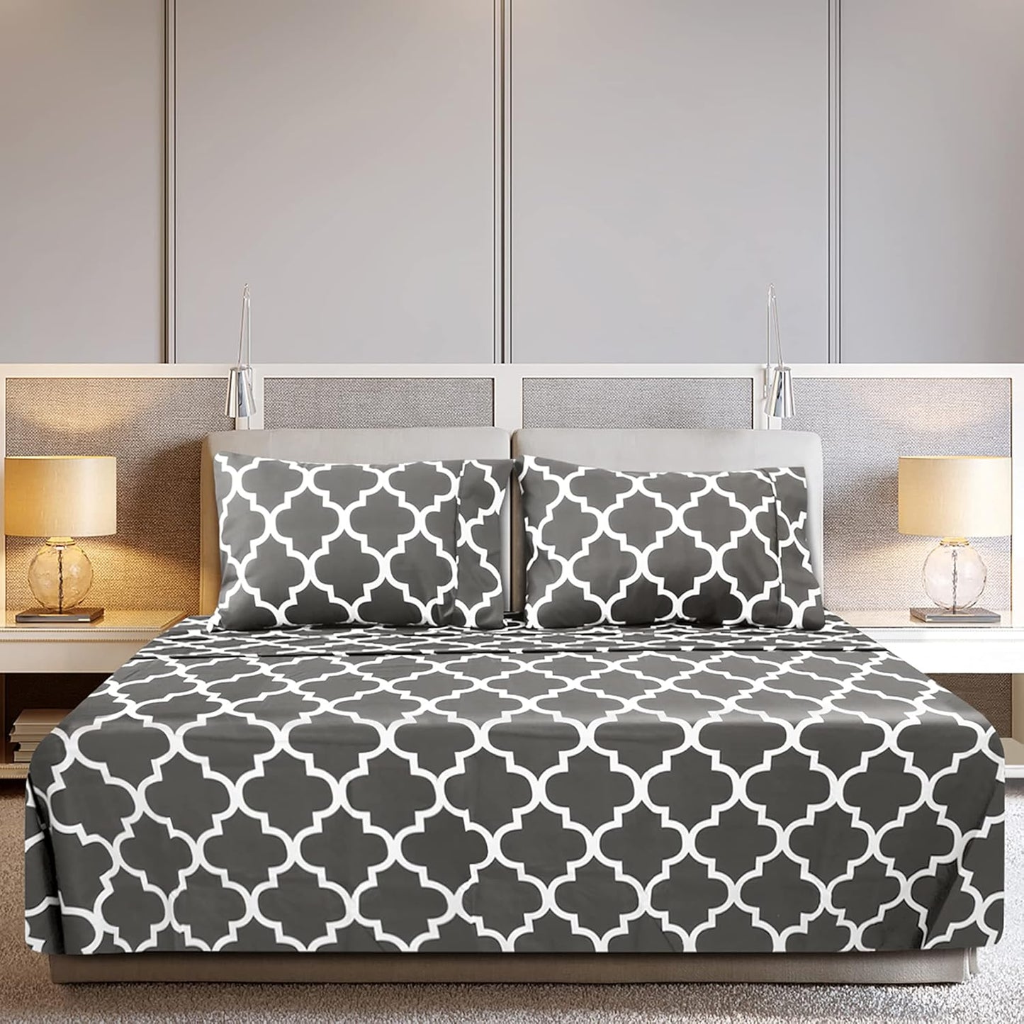 Utopia Bedding Queen Sheet Set – Brushed Microfiber – Ultra Soft Bed Sheets for Queen Size Bed Set – Deep Pocket, Wrinkle & Fade Resistant – Includes 1 Fitted, 1 Flat, 2 Pillowcases (Grey)