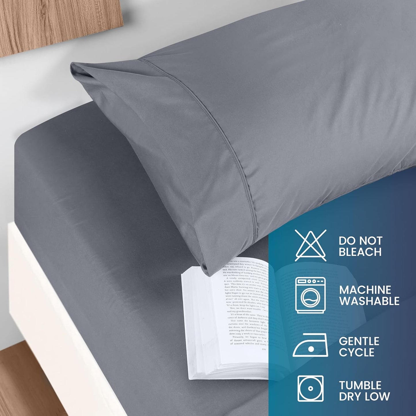 Utopia Bedding Queen Sheet Set – Brushed Microfiber – Ultra Soft Bed Sheets for Queen Size Bed Set – Deep Pocket, Wrinkle & Fade Resistant – Includes 1 Fitted, 1 Flat, 2 Pillowcases (Grey)