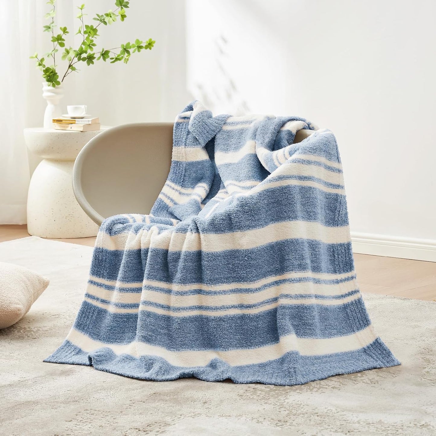 Snuggle Sac Heather Taupe Throw Blanket for Couch, Reversible Super Soft Knitted Blankets Warm Cozy Knit Fuzzy Plush Lightweight Throws for Sofa, Bed, Camping, Picnic, Taupe, 50x60 inches