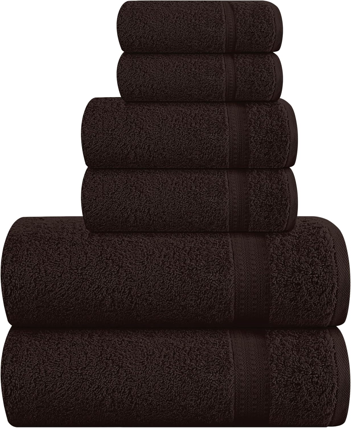 6 Piece Towel Set, 100% Combed Cotton - 2 Bath Towels, 2 Hand Towels, 2 Wash Cloths - 500 GSM Luxury Hotel Quality Ultra Soft Highly Absorbent Towel Set for Bathroom - Tan