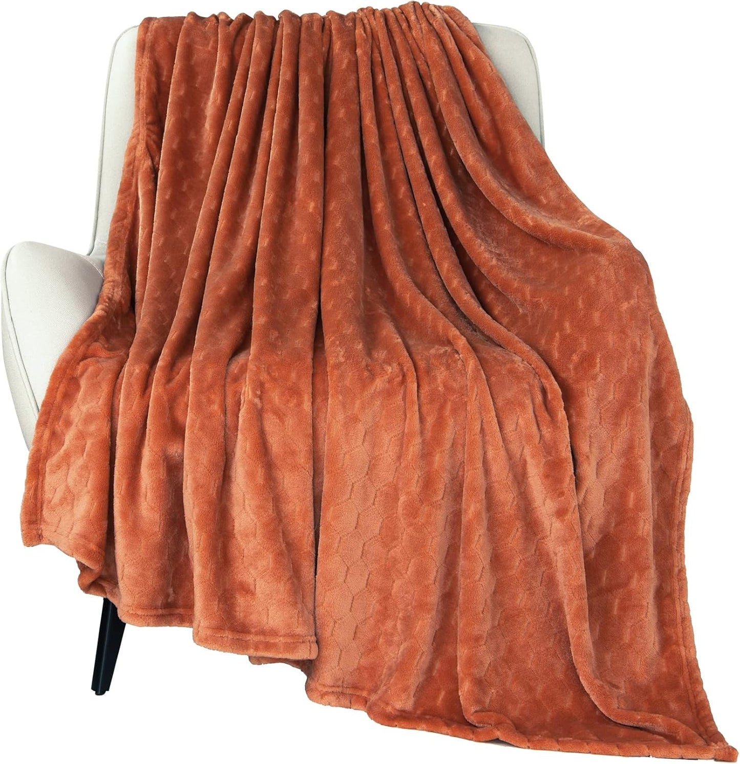 TOONOW Fleece Blanket Super Soft Cozy Throw Blanket 50" x 60", Lightweight Fuzzy Comfy Textured Flannel Blanket Warm Plush Throw Blankets for Couch, Sofa, Bed, Light Grey