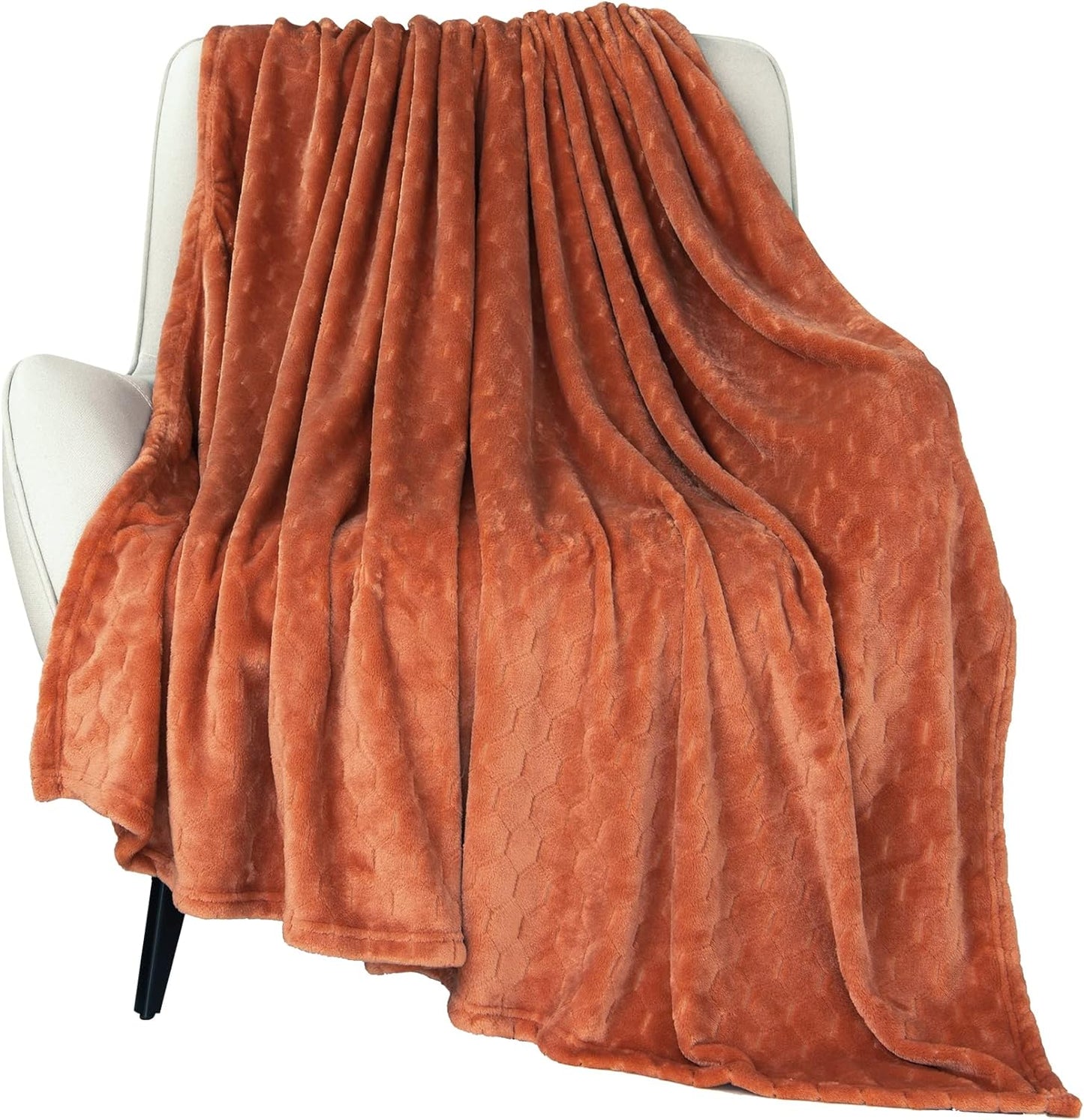 TOONOW Fleece Blanket Super Soft Cozy Throw Blanket 50" x 60", Lightweight Fuzzy Comfy Textured Flannel Blanket Warm Plush Throw Blankets for Couch, Sofa, Bed, Light Grey