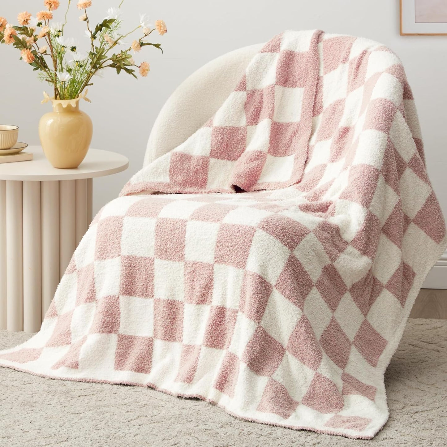 EXQ Home Fleece Throw Blanket for Couch or Bed - 3D Imitation Turtle Shell Jacquard Decorative Blankets - Cozy Soft Lightweight Fuzzy Flannel Blanket Suitable for All Seasons(50"×60",Beige)