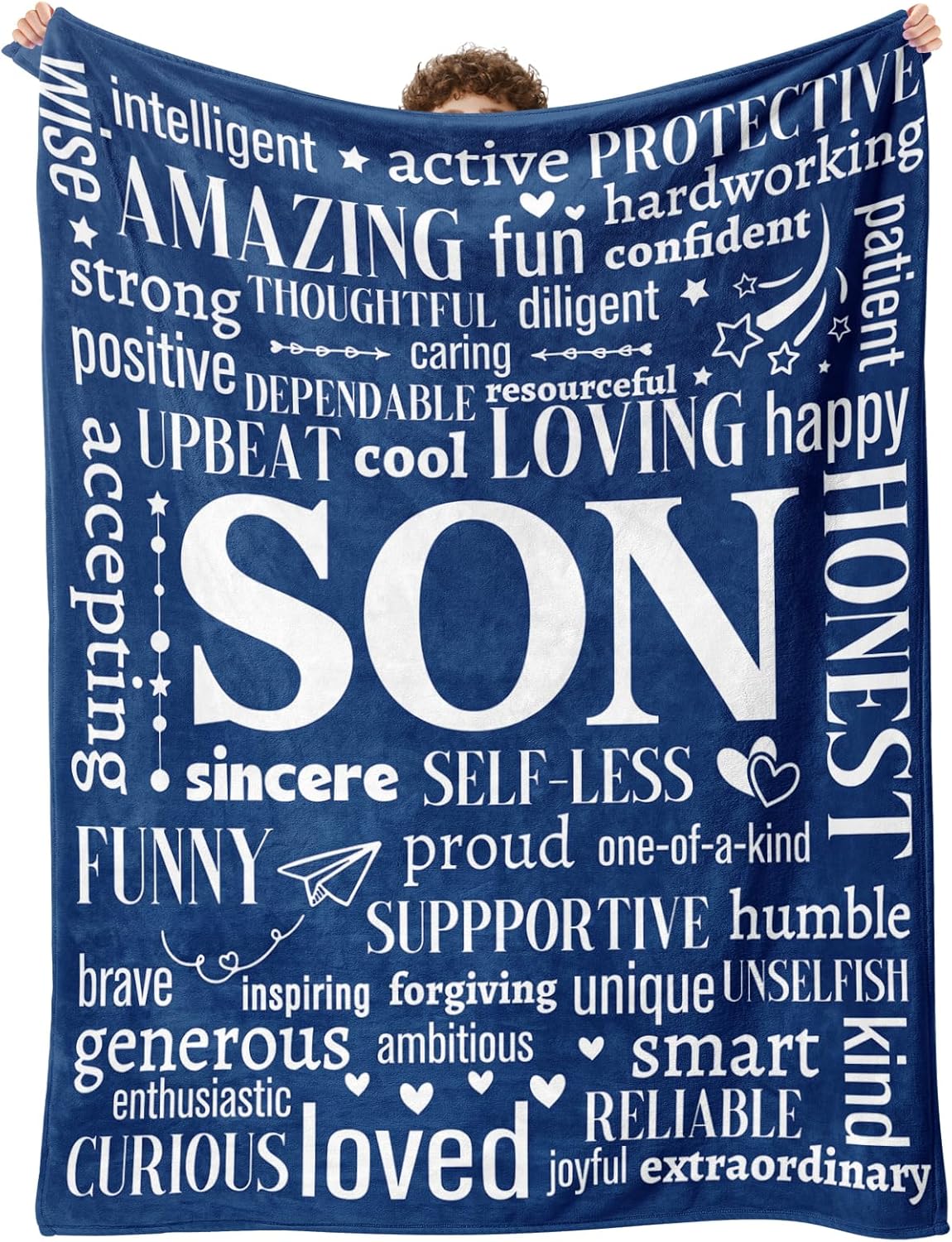 Gifts for Son Blanket Son Gifts from Mom and Dad Birthday Gift for Son Graduation Gift for Son Father Day Mother Day Son Birthday Christmas Baptism Easter Gifts for Grown Teen Son Blanket 50"x60"