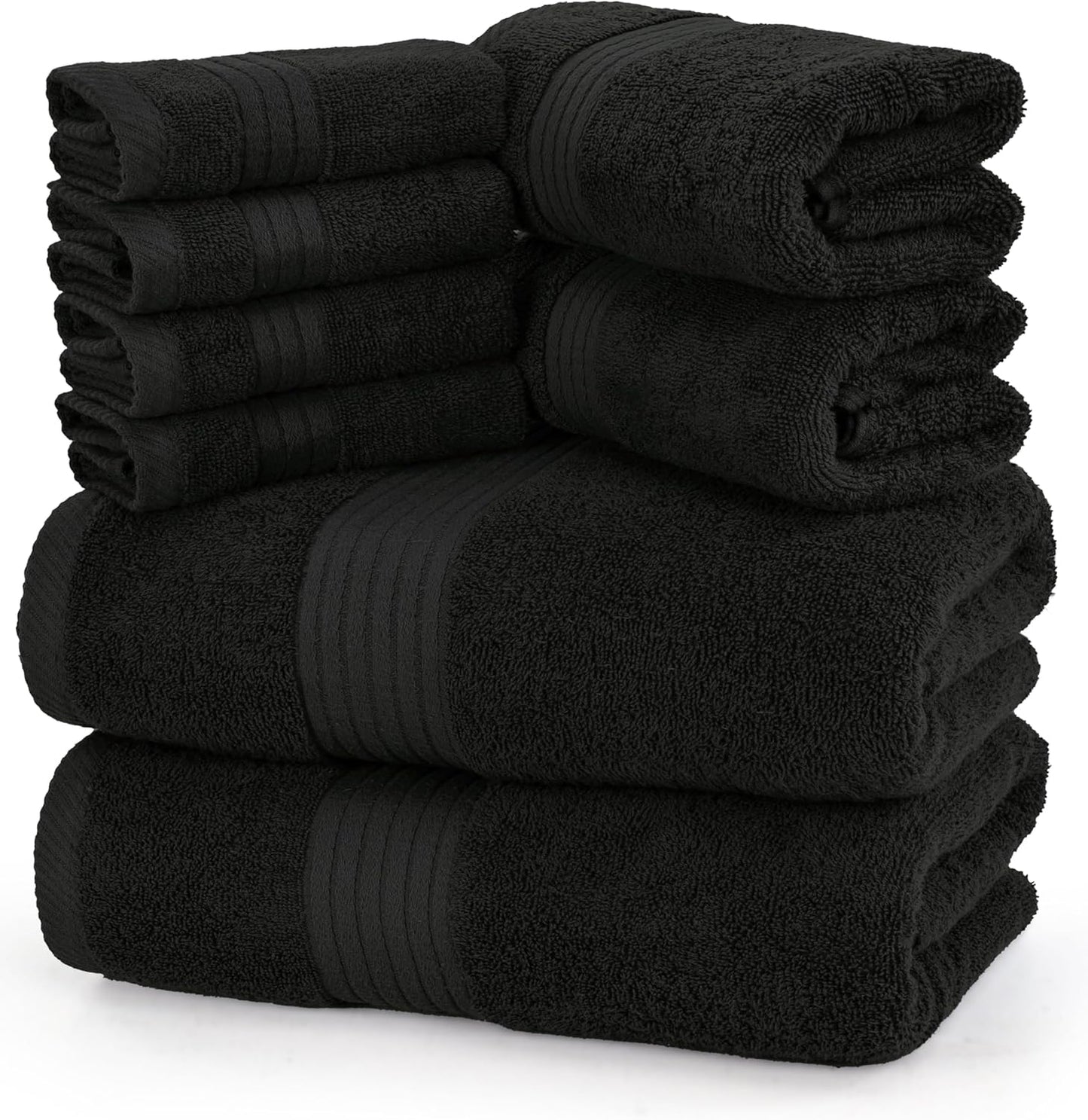 Utopia Towels 8 Piece Premium Towel Set, 2 Bath, 2 Hand, and 4 Washcloths, 100% Ring Spun Cotton, Highly Absorbent Towels for Bathroom, Sports, and Hotel, Grey