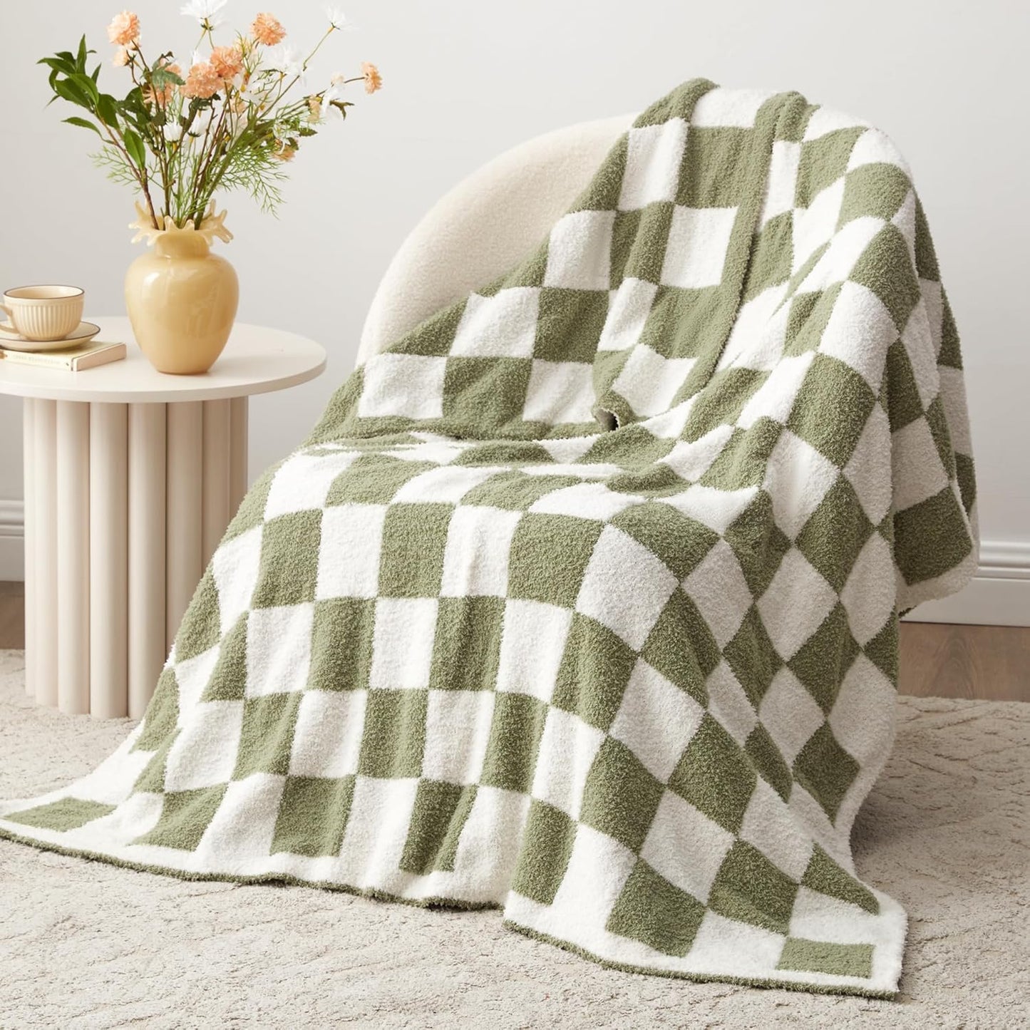 EXQ Home Fleece Throw Blanket for Couch or Bed - 3D Imitation Turtle Shell Jacquard Decorative Blankets - Cozy Soft Lightweight Fuzzy Flannel Blanket Suitable for All Seasons(50"×60",Beige)
