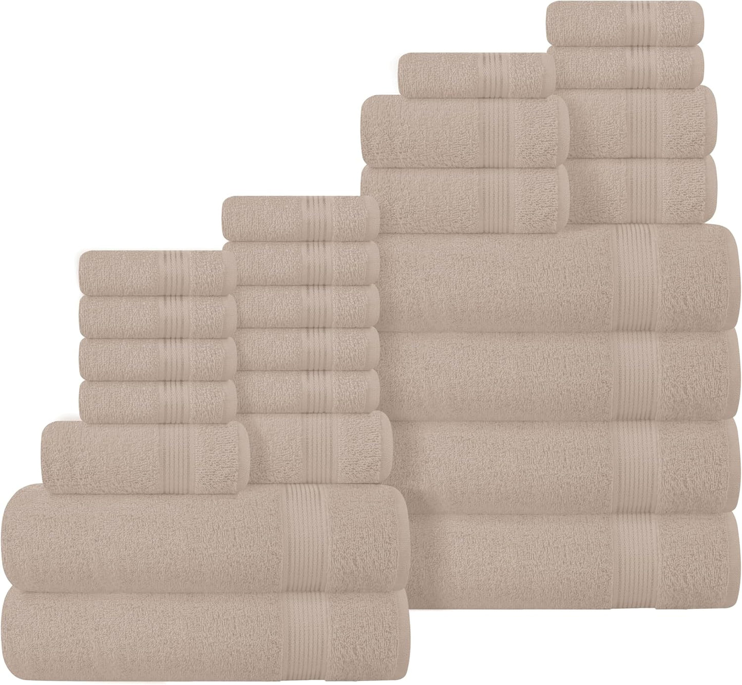 Belizzi Home Ultra Soft 3 Pack Cotton Towel Set, Contains a Bath Towel 28x55 inch, a Hand Towel 16x24 inch & a Wash Coth 12x12 inch, Ideal Everyday use, Compact & Lightweight - Black