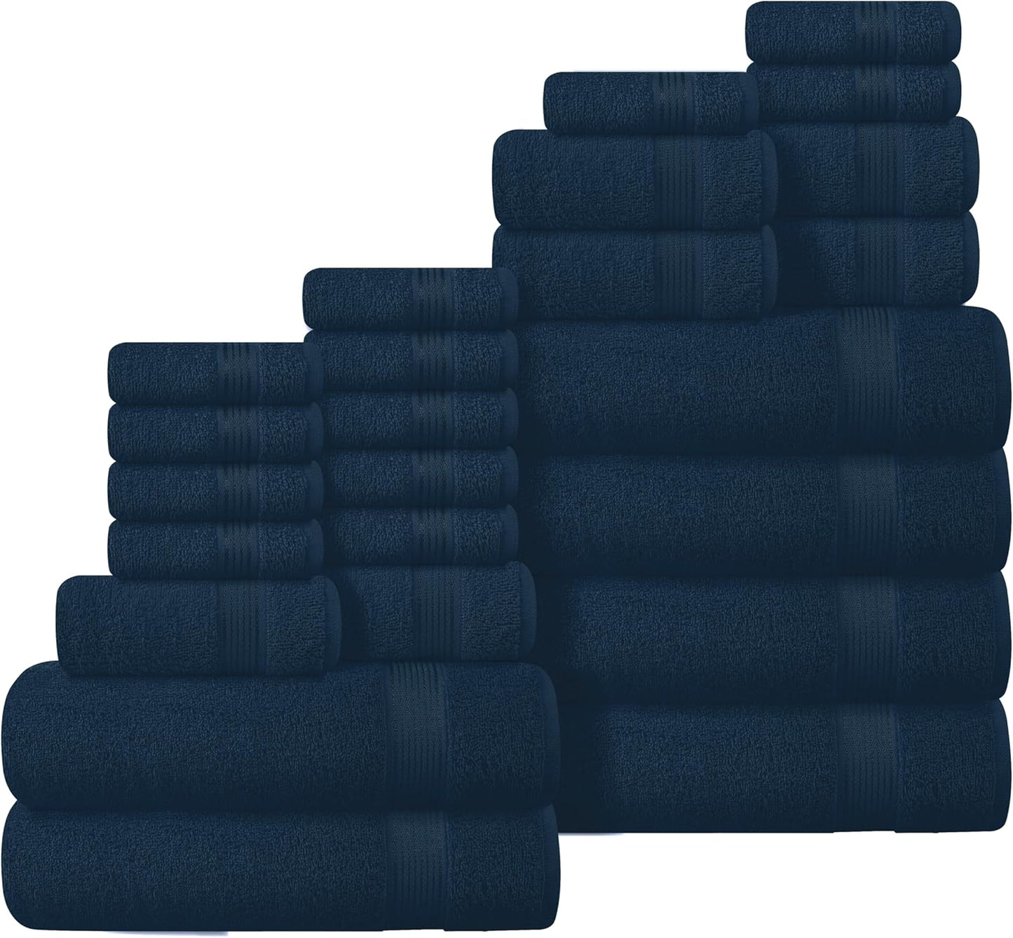 Belizzi Home Ultra Soft 3 Pack Cotton Towel Set, Contains a Bath Towel 28x55 inch, a Hand Towel 16x24 inch & a Wash Coth 12x12 inch, Ideal Everyday use, Compact & Lightweight - Black