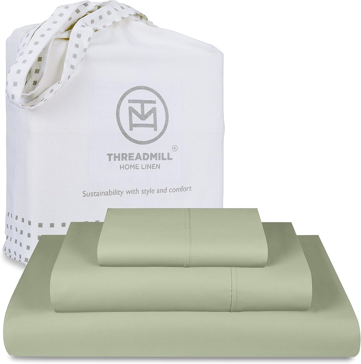 Threadmill Luxury 800 Thread Count King 100% Cotton Sheets - Hotel White Sateen Weave Bed-Sheets, Better Than Egyptian Cotton, 4 Pc Solid Soft Bed Set, Fits 16" Deep Pocket