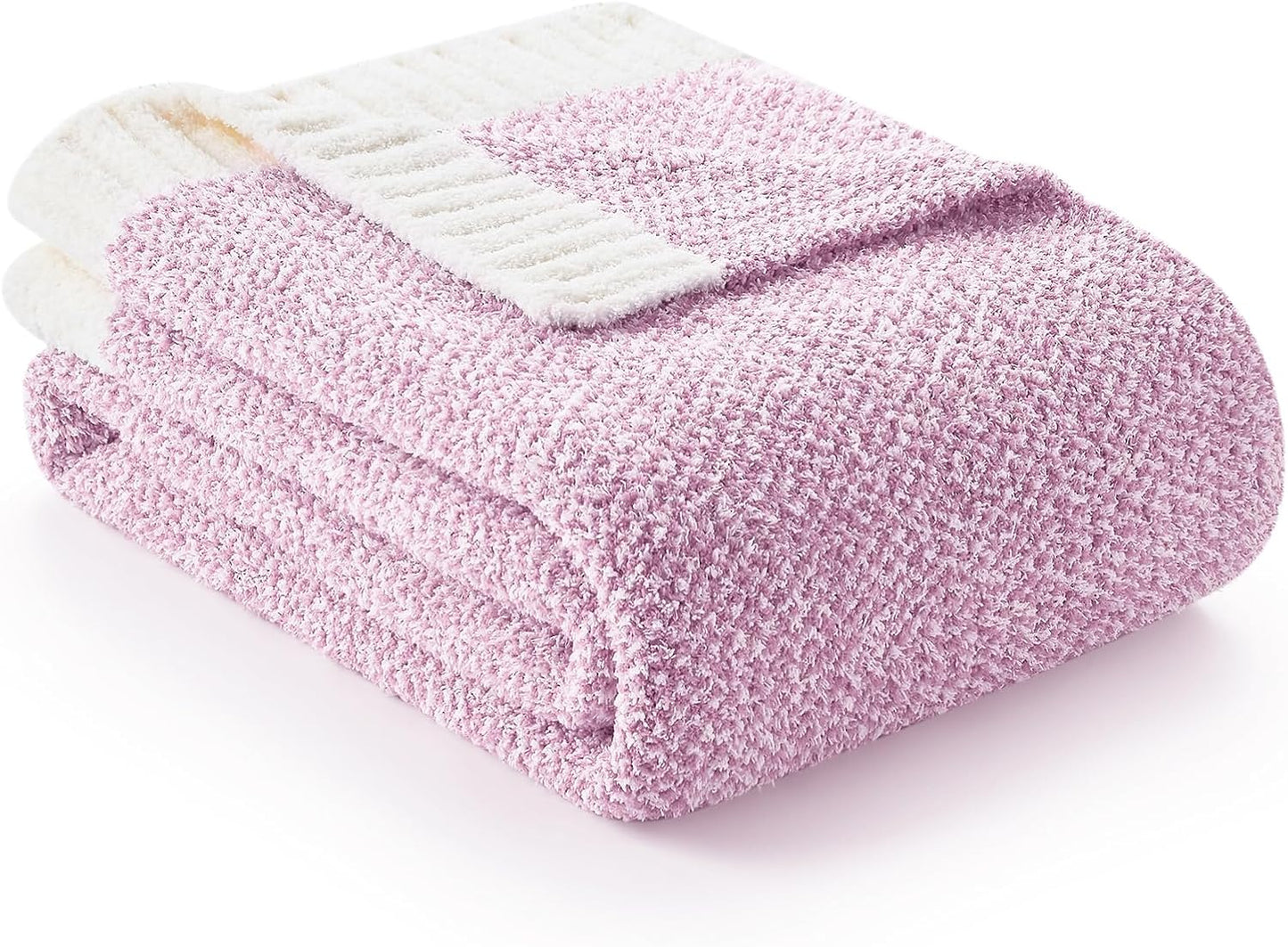 Snuggle Sac Heather Taupe Throw Blanket for Couch, Reversible Super Soft Knitted Blankets Warm Cozy Knit Fuzzy Plush Lightweight Throws for Sofa, Bed, Camping, Picnic, Taupe, 50x60 inches