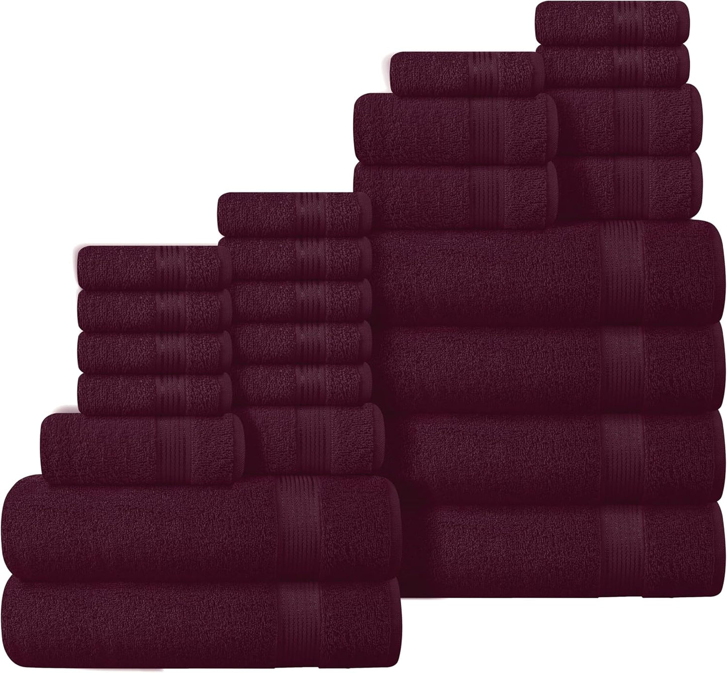 Belizzi Home Ultra Soft 3 Pack Cotton Towel Set, Contains a Bath Towel 28x55 inch, a Hand Towel 16x24 inch & a Wash Coth 12x12 inch, Ideal Everyday use, Compact & Lightweight - Black