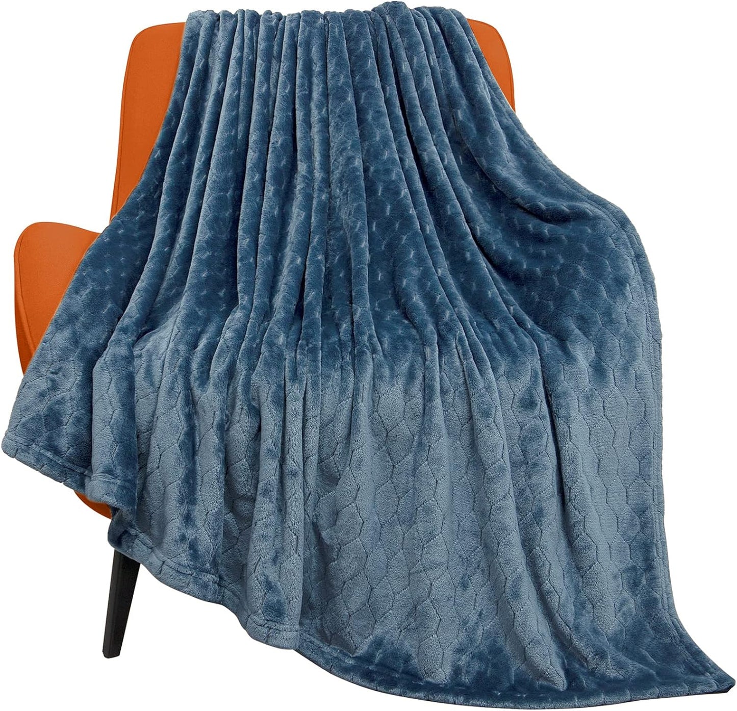TOONOW Fleece Blanket Super Soft Cozy Throw Blanket 50" x 60", Lightweight Fuzzy Comfy Textured Flannel Blanket Warm Plush Throw Blankets for Couch, Sofa, Bed, Light Grey