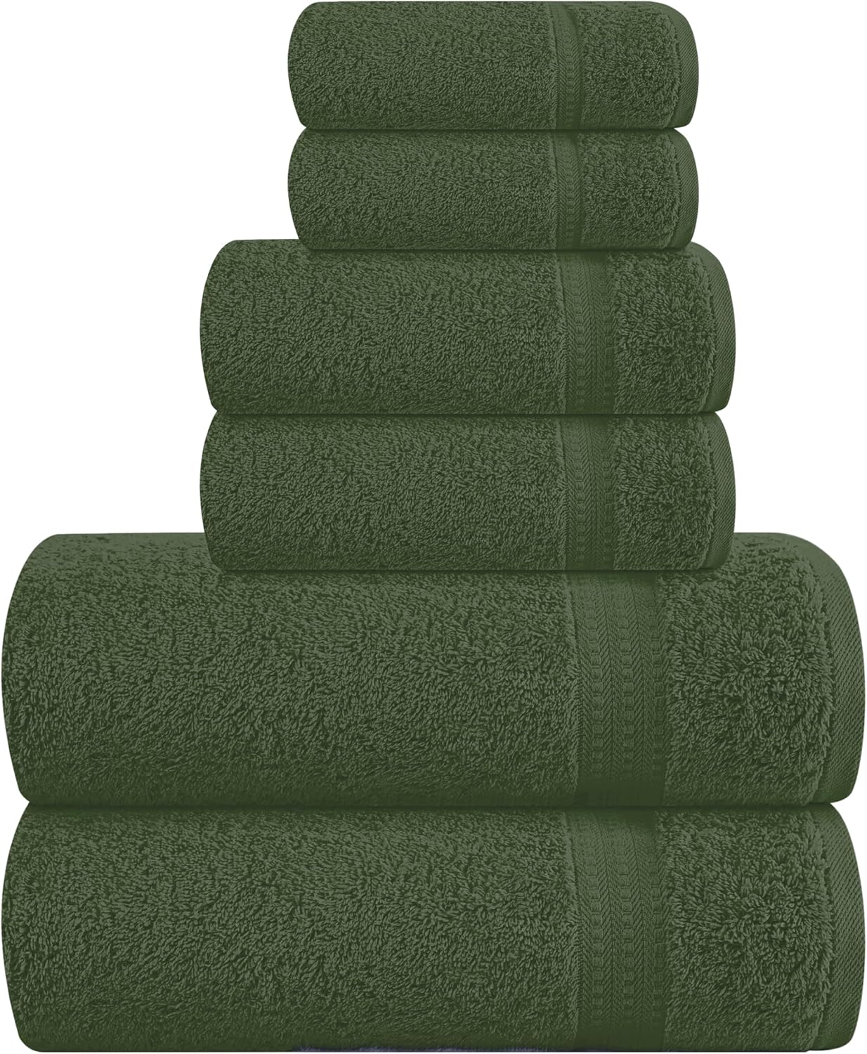6 Piece Towel Set, 100% Combed Cotton - 2 Bath Towels, 2 Hand Towels, 2 Wash Cloths - 500 GSM Luxury Hotel Quality Ultra Soft Highly Absorbent Towel Set for Bathroom - Tan