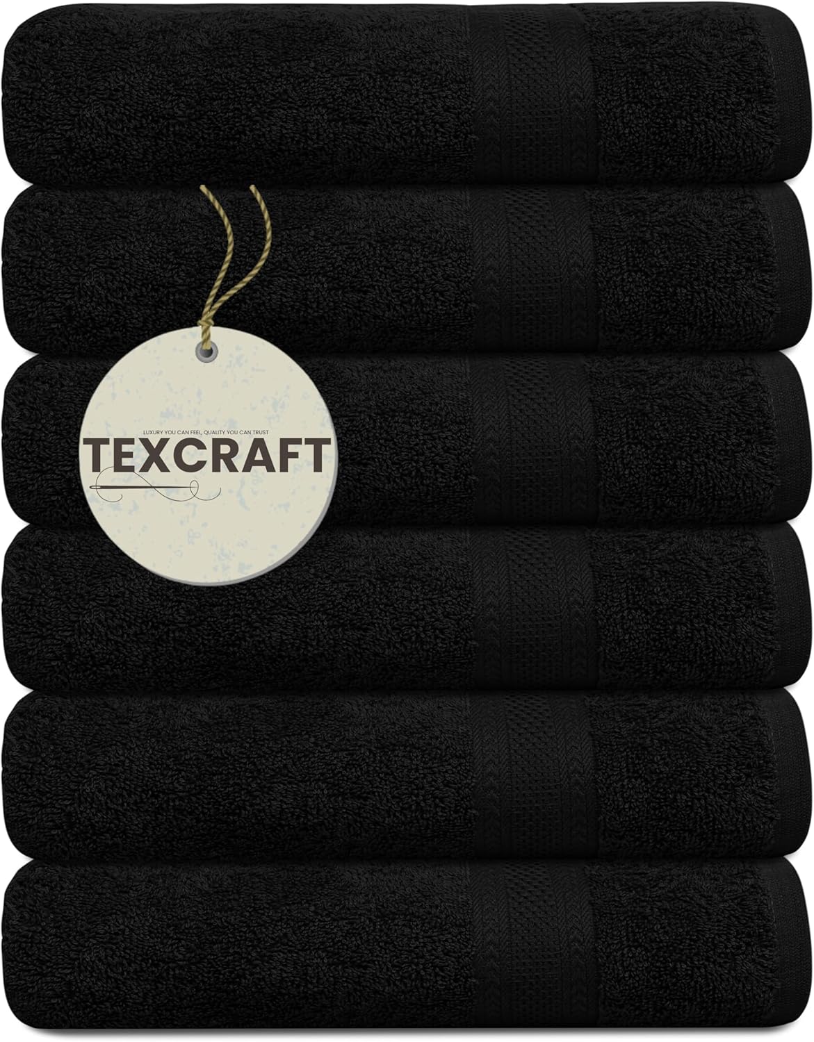 Medium Size Bath Towels Set of 6 – 100% Cotton Terry – 24" x 48" – Quick Dry, Soft & Highly Absorbent – Light Grey Towels for Bathroom, Gym, Spa, Pool & Daily Use