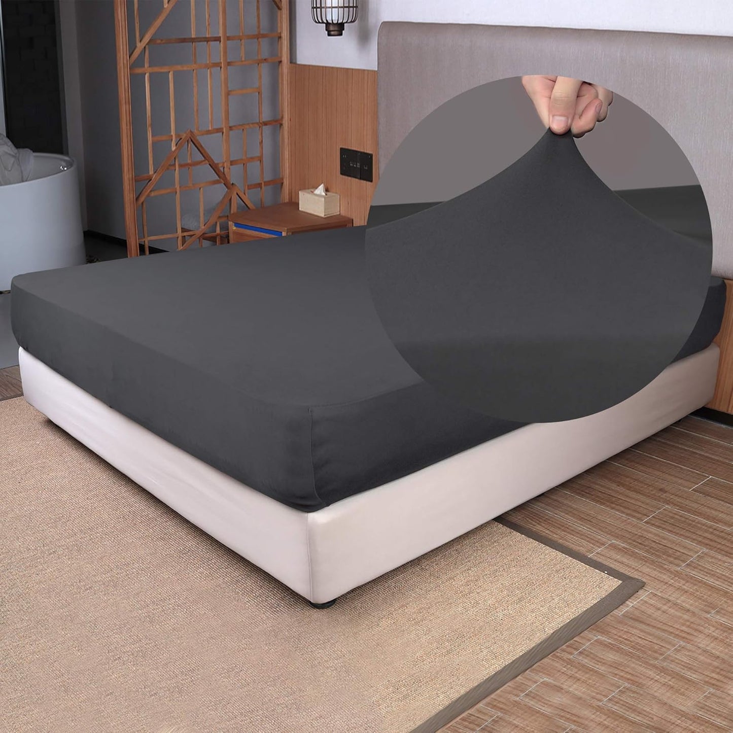 Soft Stretch Full Size Fitted Sheet Only - Jersey Knit, 4-Way Stretchy Snug Fit, Wrinkle Free & Stay in Place, No More Slipping Off for Mattress, Soft & Comfortable - White, Full