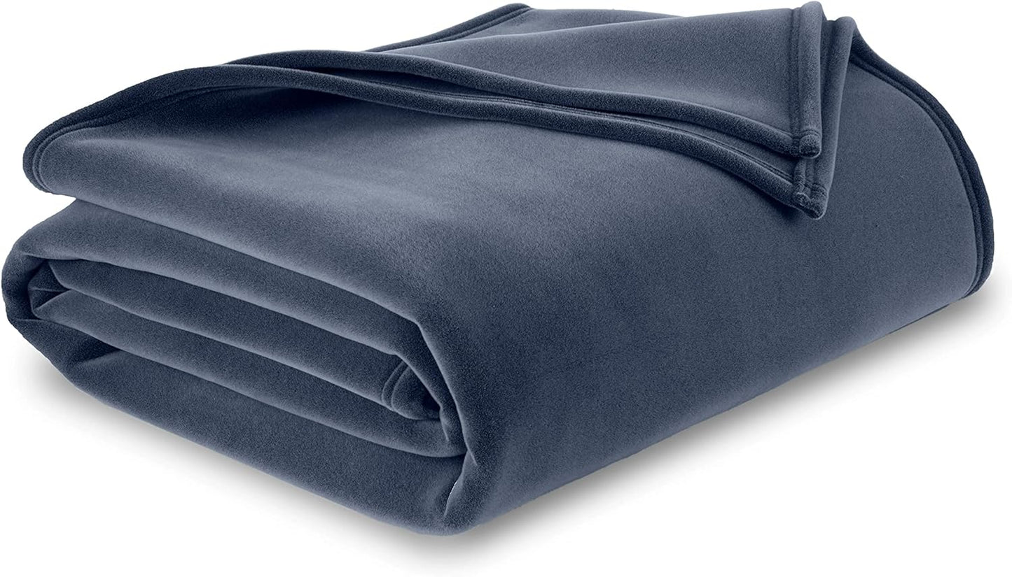 Vellux Queen Size Blanket - All Season Luxury Warm Micro plush Lightweight Thermal Fleece Blankets - Perfect For Couch Bed Sofa - Breathable Bed Blankets Queen Size - Hotel Quality (90x90 Inch, Ivory)