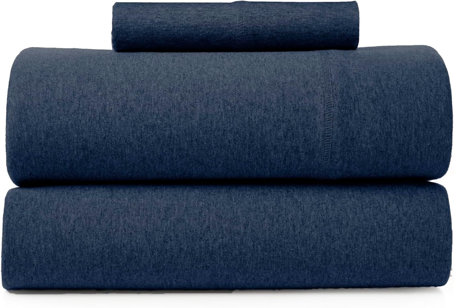 Road Trip America Jersey Knit Sheet Set - 4 Pieces Queen Cotton Sheets Set - Soft Cozy Stretchy Knit Bed Linen (Oatmeal, Queen)