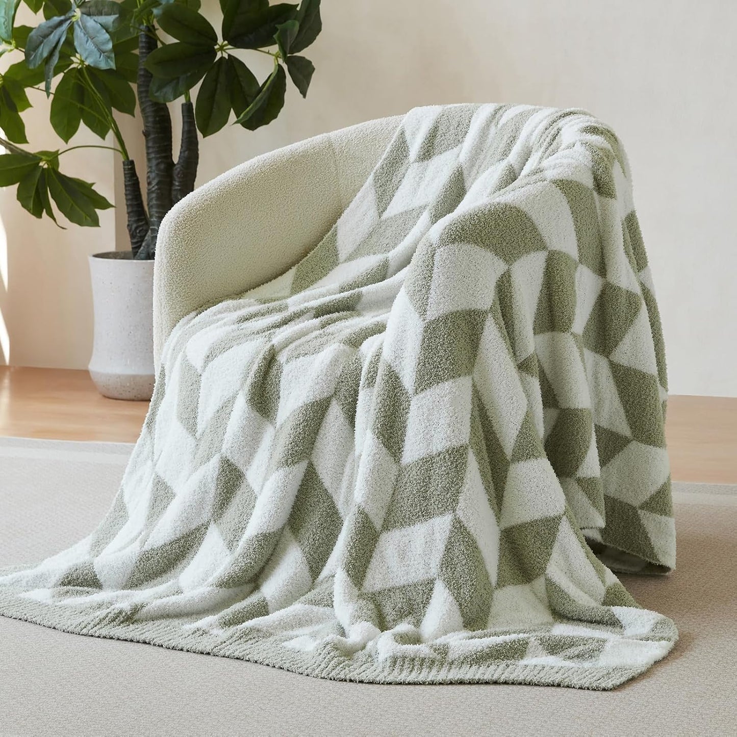 Snuggle Sac Heather Taupe Throw Blanket for Couch, Reversible Super Soft Knitted Blankets Warm Cozy Knit Fuzzy Plush Lightweight Throws for Sofa, Bed, Camping, Picnic, Taupe, 50x60 inches