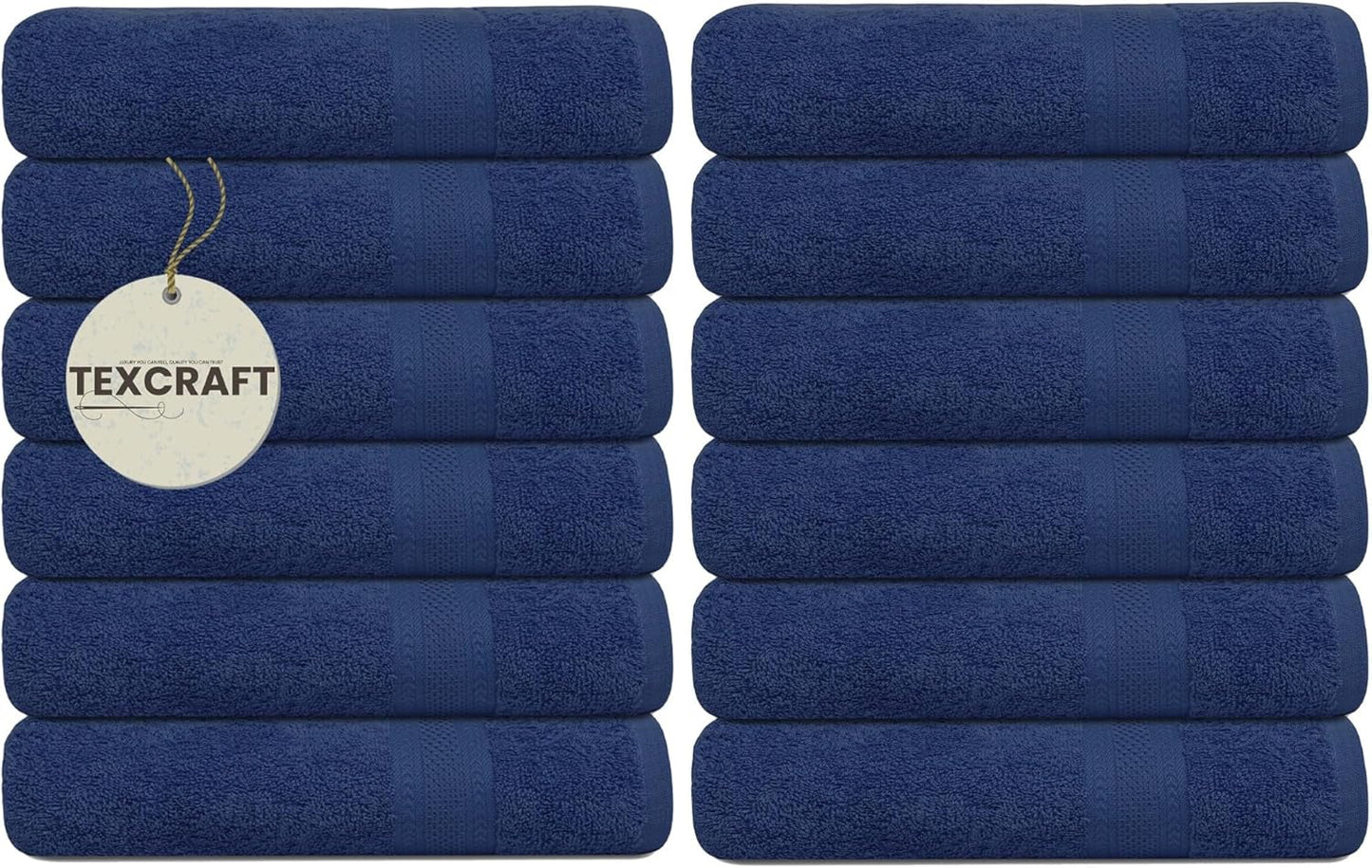 Medium Size Bath Towels Set of 6 – 100% Cotton Terry – 24" x 48" – Quick Dry, Soft & Highly Absorbent – Light Grey Towels for Bathroom, Gym, Spa, Pool & Daily Use