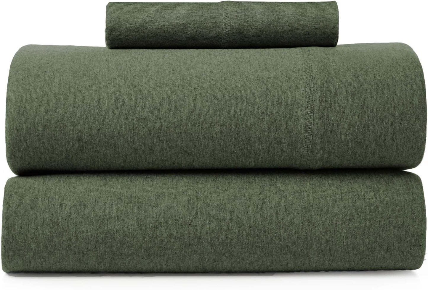 Road Trip America Jersey Knit Sheet Set - 4 Pieces Queen Cotton Sheets Set - Soft Cozy Stretchy Knit Bed Linen (Oatmeal, Queen)
