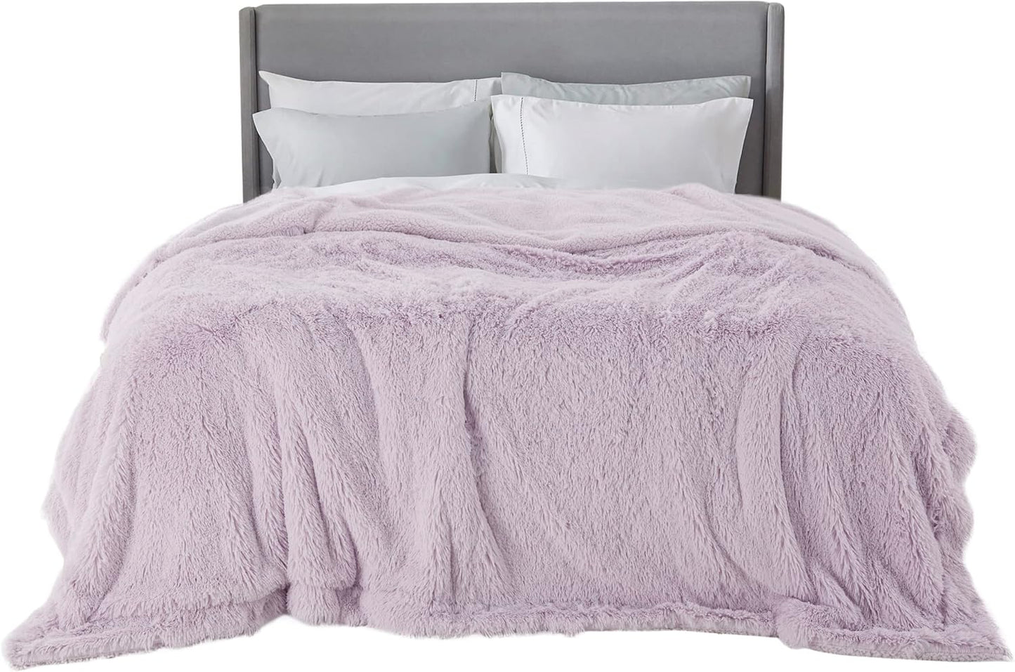 Bedsure Fluffy Throw Blanket Gifts for Women Men, Soft Fleece Sherpa Cozy Fuzzy Plush Warm Minky Thick Faux Fur Throw for Couch, Bed, Home Living Room Decor Bedroom Blanket Gifts for Mom Dad, Grey