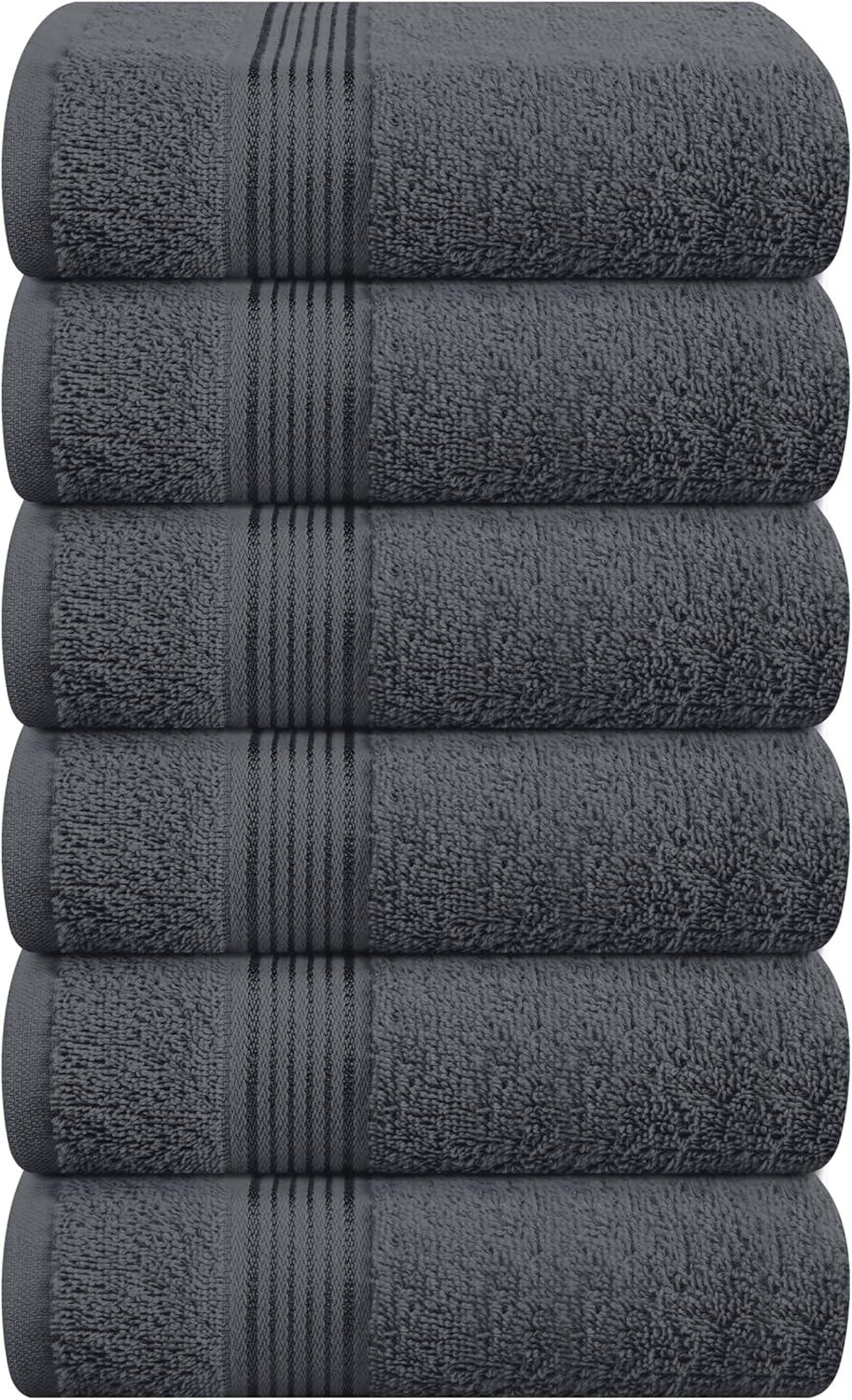 Belizzi Home Ultra Soft 3 Pack Cotton Towel Set, Contains a Bath Towel 28x55 inch, a Hand Towel 16x24 inch & a Wash Coth 12x12 inch, Ideal Everyday use, Compact & Lightweight - Black