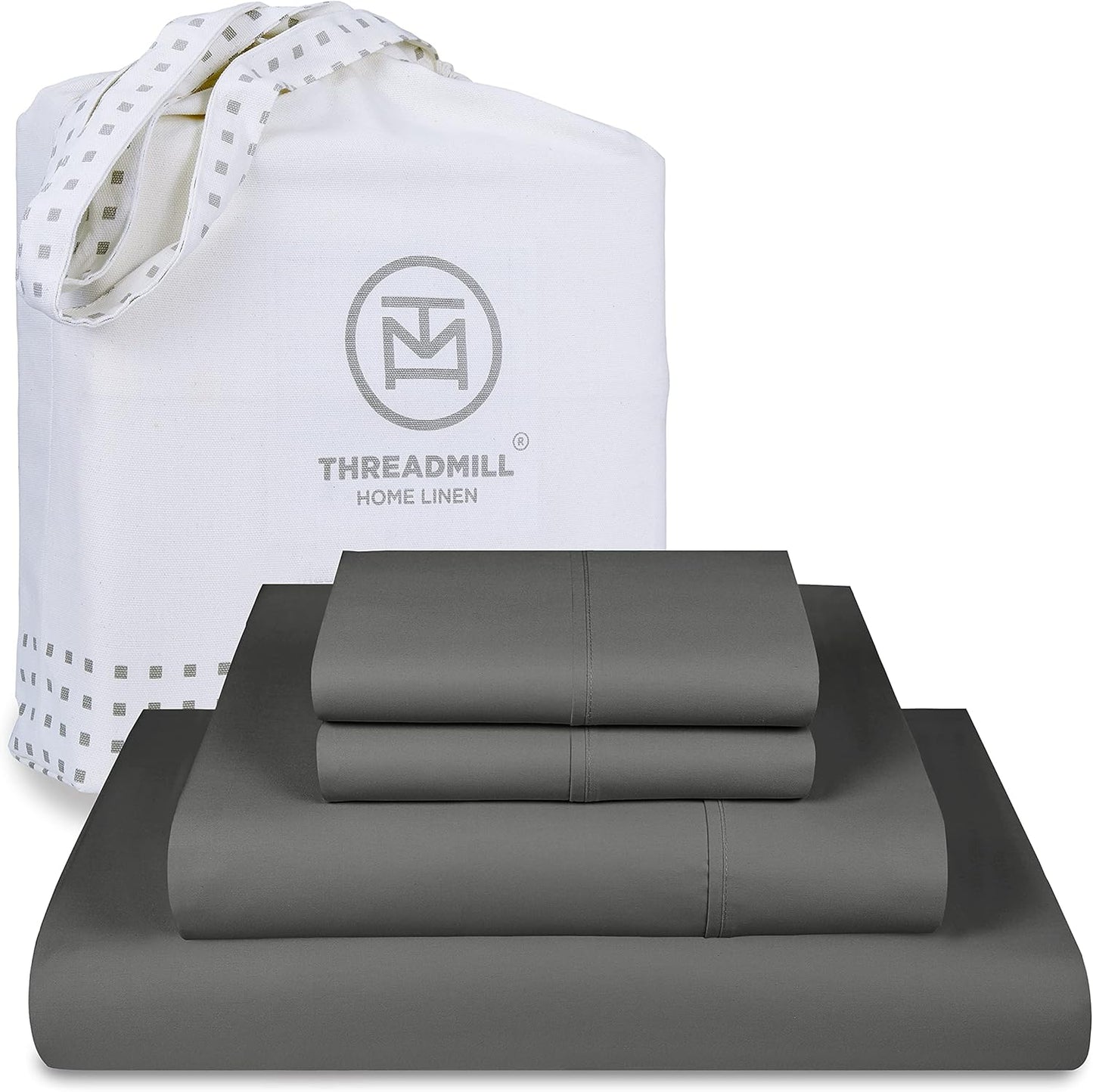 Threadmill 100% American Certified Supima Cotton Sheets King Size - 1200 Thread Count, 4Pc King Size Sheets Set, Smooth Sateen, Ultra Luxury Bed Sheets, 17" Deep Pocket King Sheet Set - White Sheets