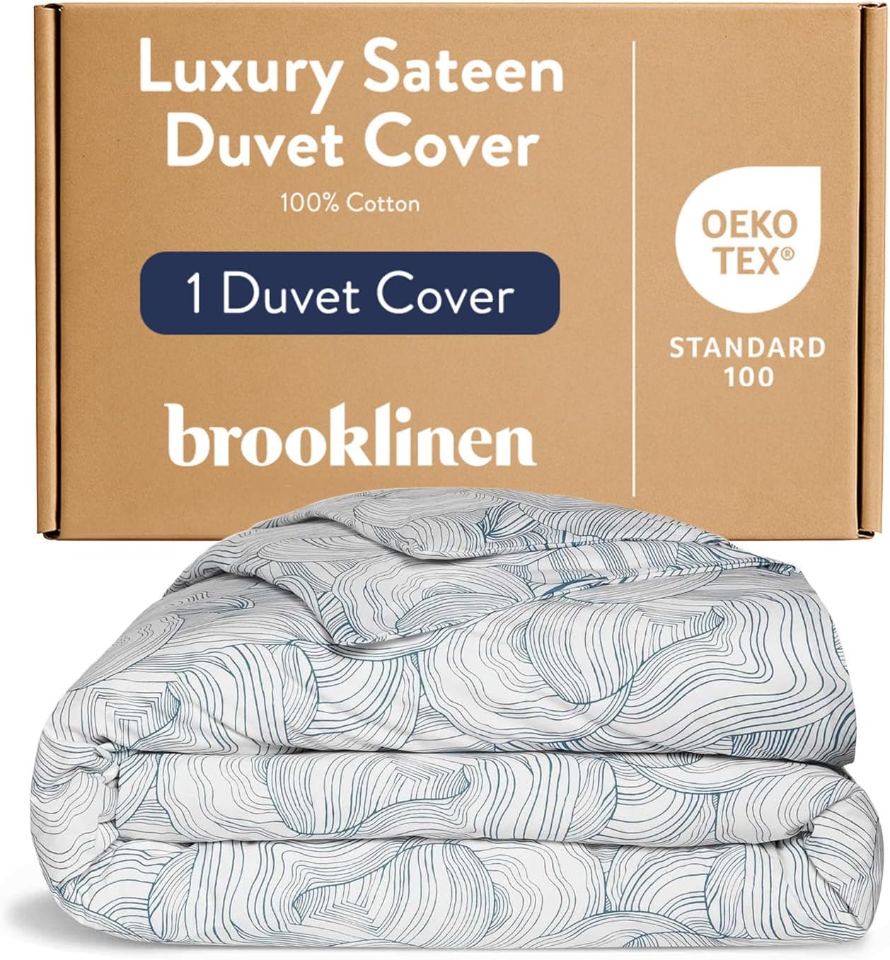 Brooklinen Luxury Sateen Duvet Cover - 100% Cotton, Full/Queen Size in White with Extra-Long Corner Ties and Button Closure | Best Luxury Sheets