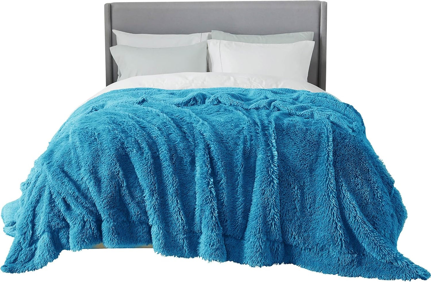 Bedsure Fluffy Throw Blanket Gifts for Women Men, Soft Fleece Sherpa Cozy Fuzzy Plush Warm Minky Thick Faux Fur Throw for Couch, Bed, Home Living Room Decor Bedroom Blanket Gifts for Mom Dad, Grey