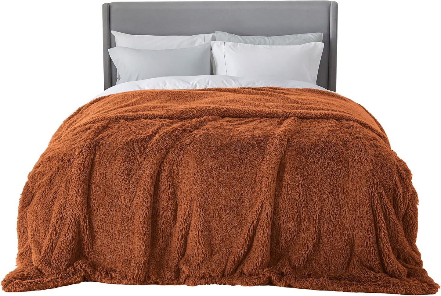 Bedsure Fluffy Throw Blanket Gifts for Women Men, Soft Fleece Sherpa Cozy Fuzzy Plush Warm Minky Thick Faux Fur Throw for Couch, Bed, Home Living Room Decor Bedroom Blanket Gifts for Mom Dad, Grey