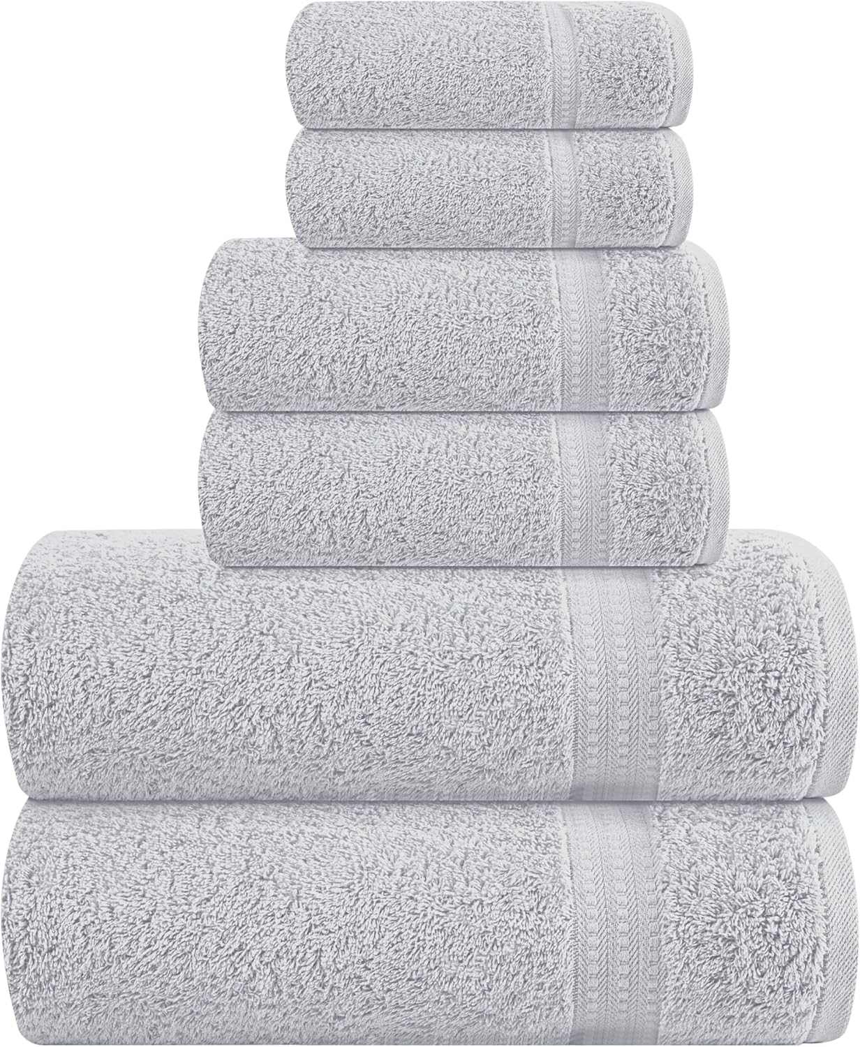 6 Piece Towel Set, 100% Combed Cotton - 2 Bath Towels, 2 Hand Towels, 2 Wash Cloths - 500 GSM Luxury Hotel Quality Ultra Soft Highly Absorbent Towel Set for Bathroom - Tan